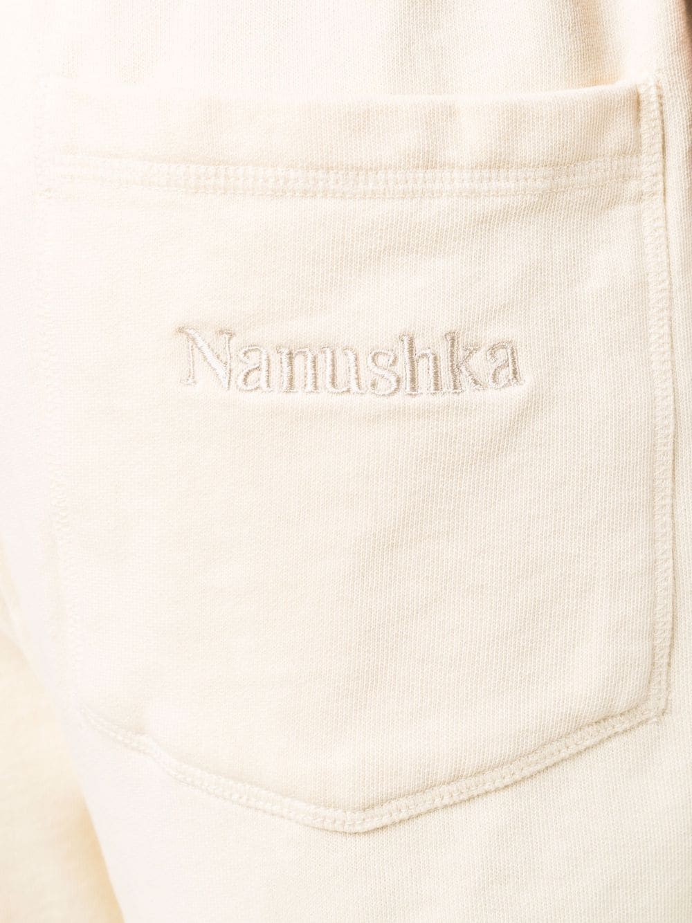 embroidered-logo organic cotton shorts - 5