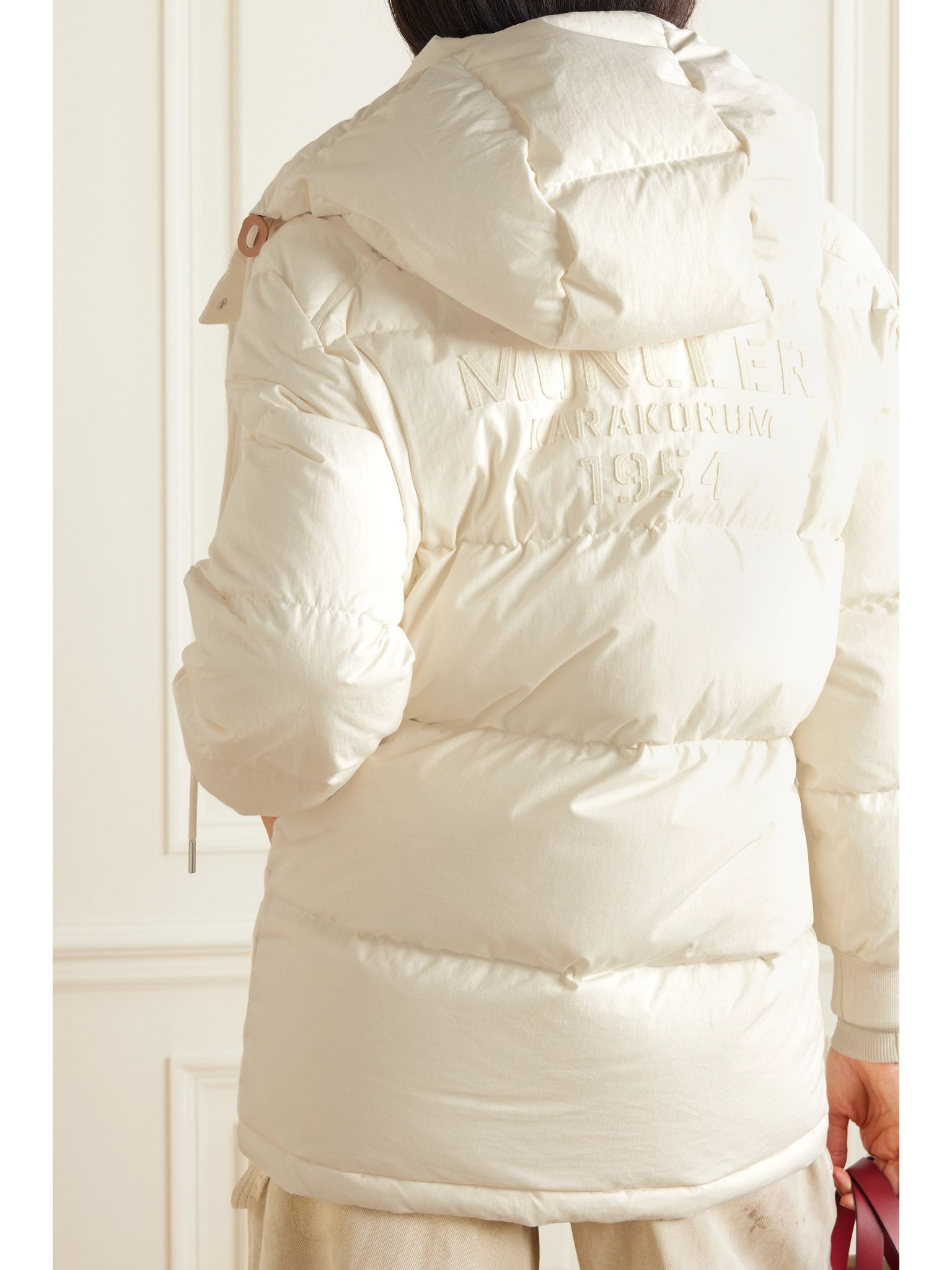 Karakorum hooded quilted cotton down jacket White - 4
