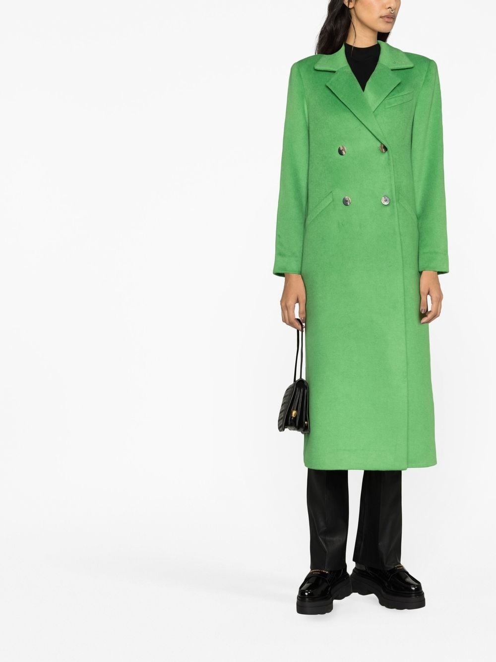 double-breasted button-fastening coat - 2