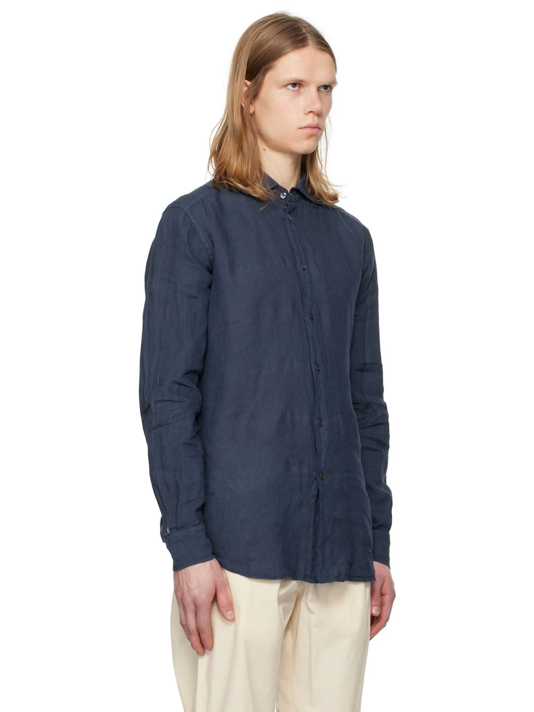 Navy Surian Telino Shirt - 2