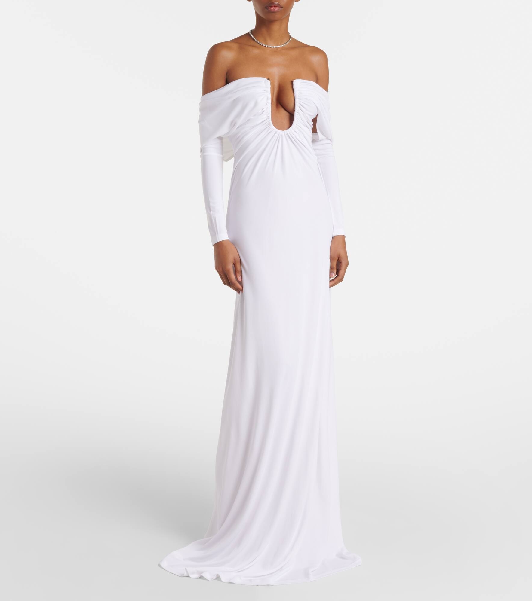 Arched Palm off-shoulder maxi dress - 2