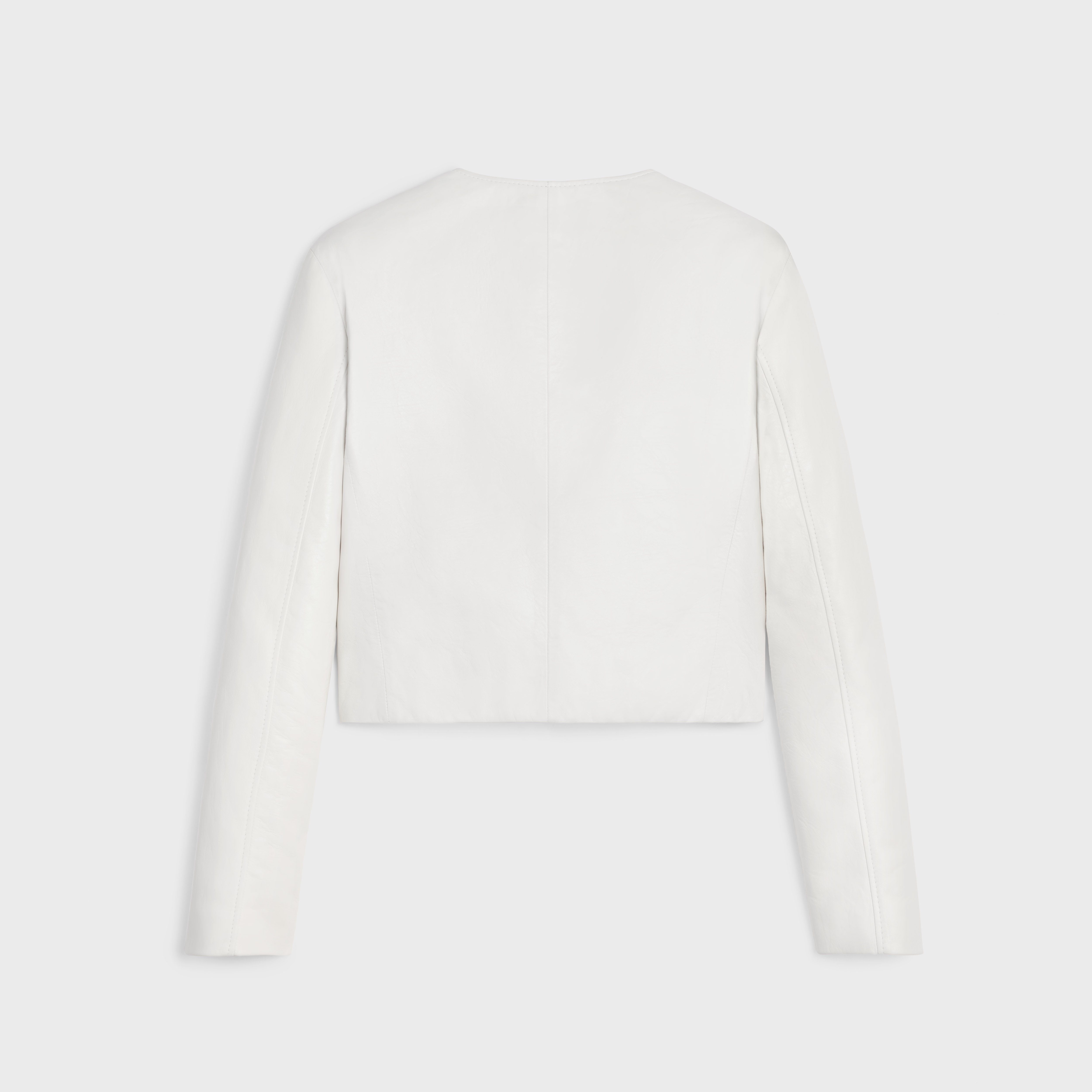 jacket with pure collar in soft lambskin - 2