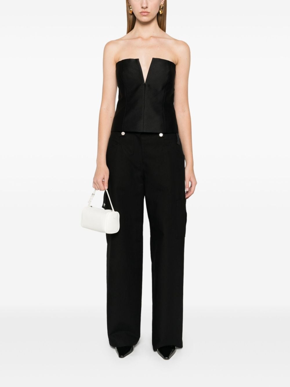 strapless taffeta top - 2