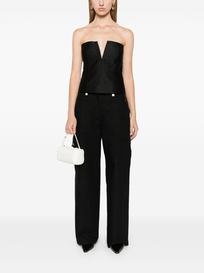 ROLAND MOURET strapless taffeta top outlook