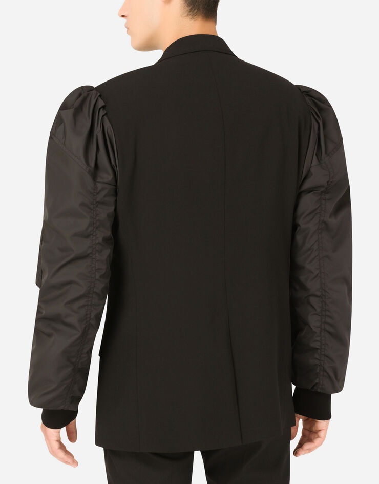 Deconstructed Sicilia-fit jacket with nylon sleeves - 5