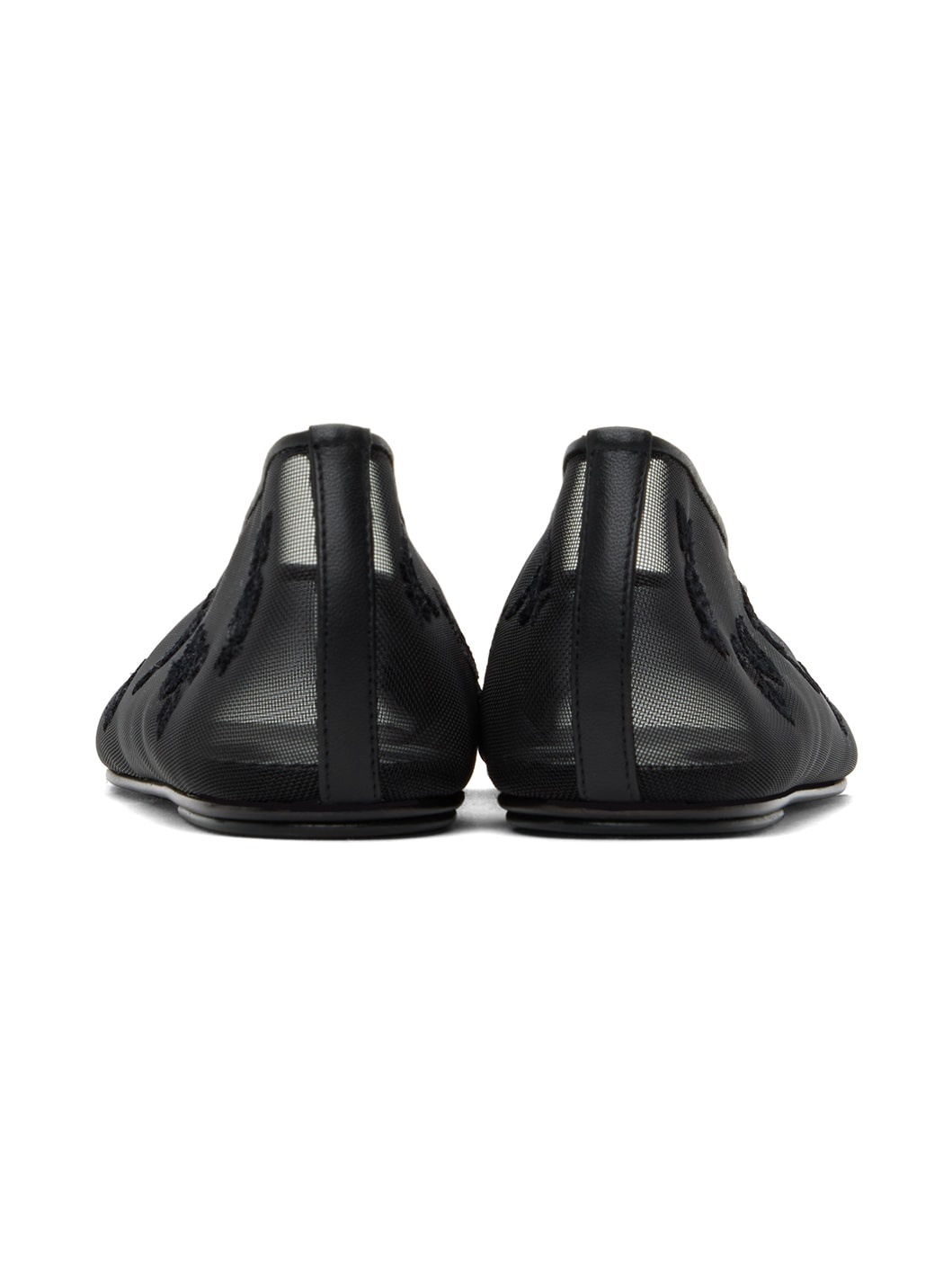 Black Mesh Ballet Flats - 2