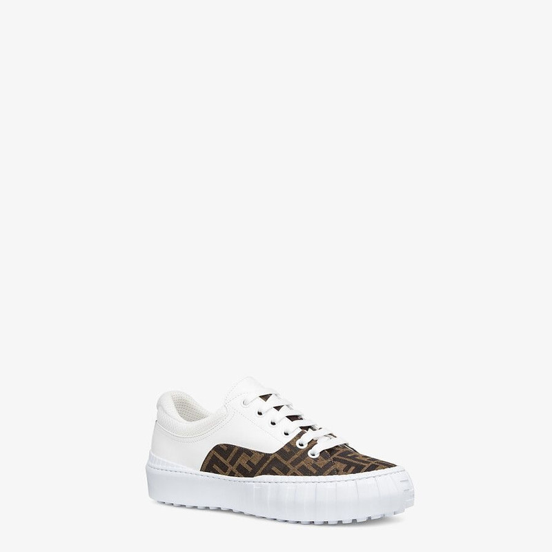 FENDI Brown fabric low-tops outlook