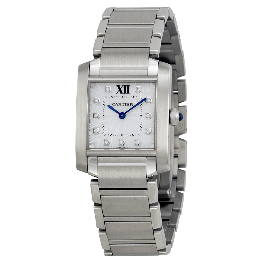 Pre-owned Cartier Tank Francaise Diamond Silver Dial Ladies Watch WE110007 - 1