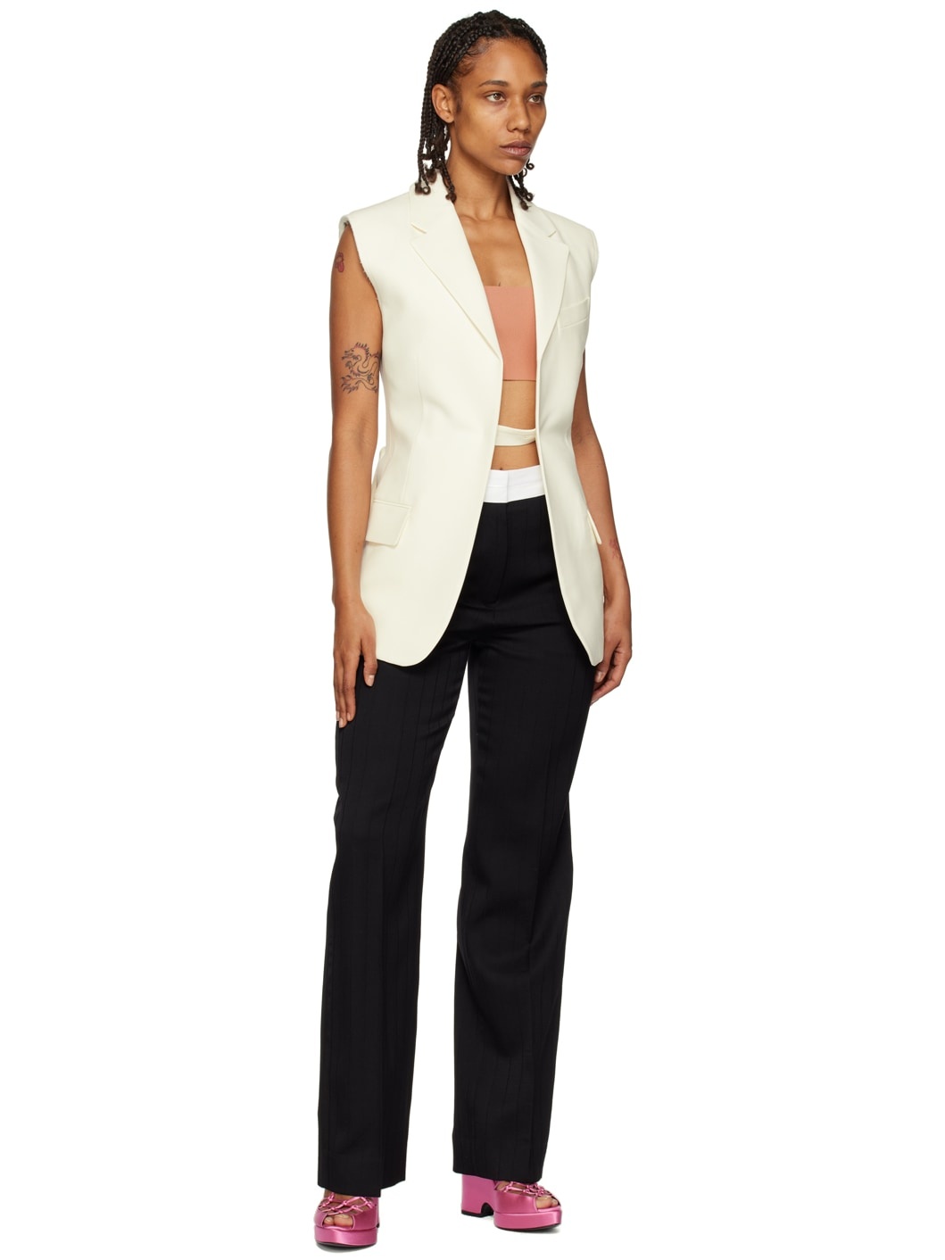 Off-White Paneled Vest - 4