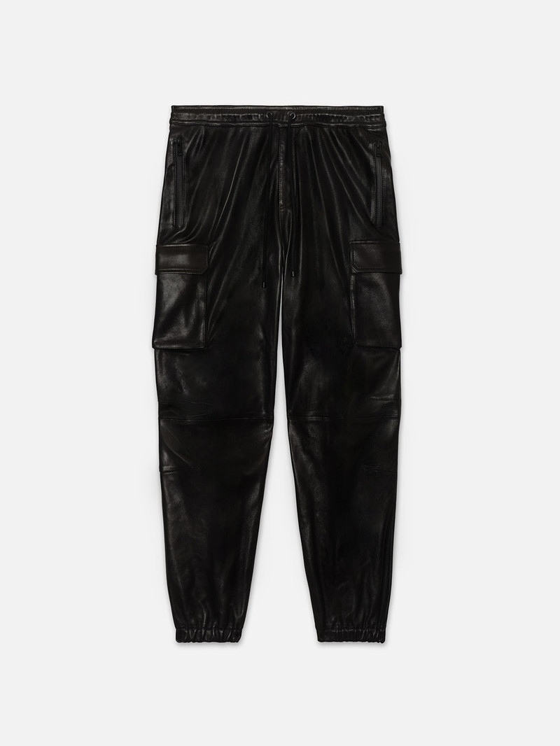 Cargo Leather Pant in Noir 1