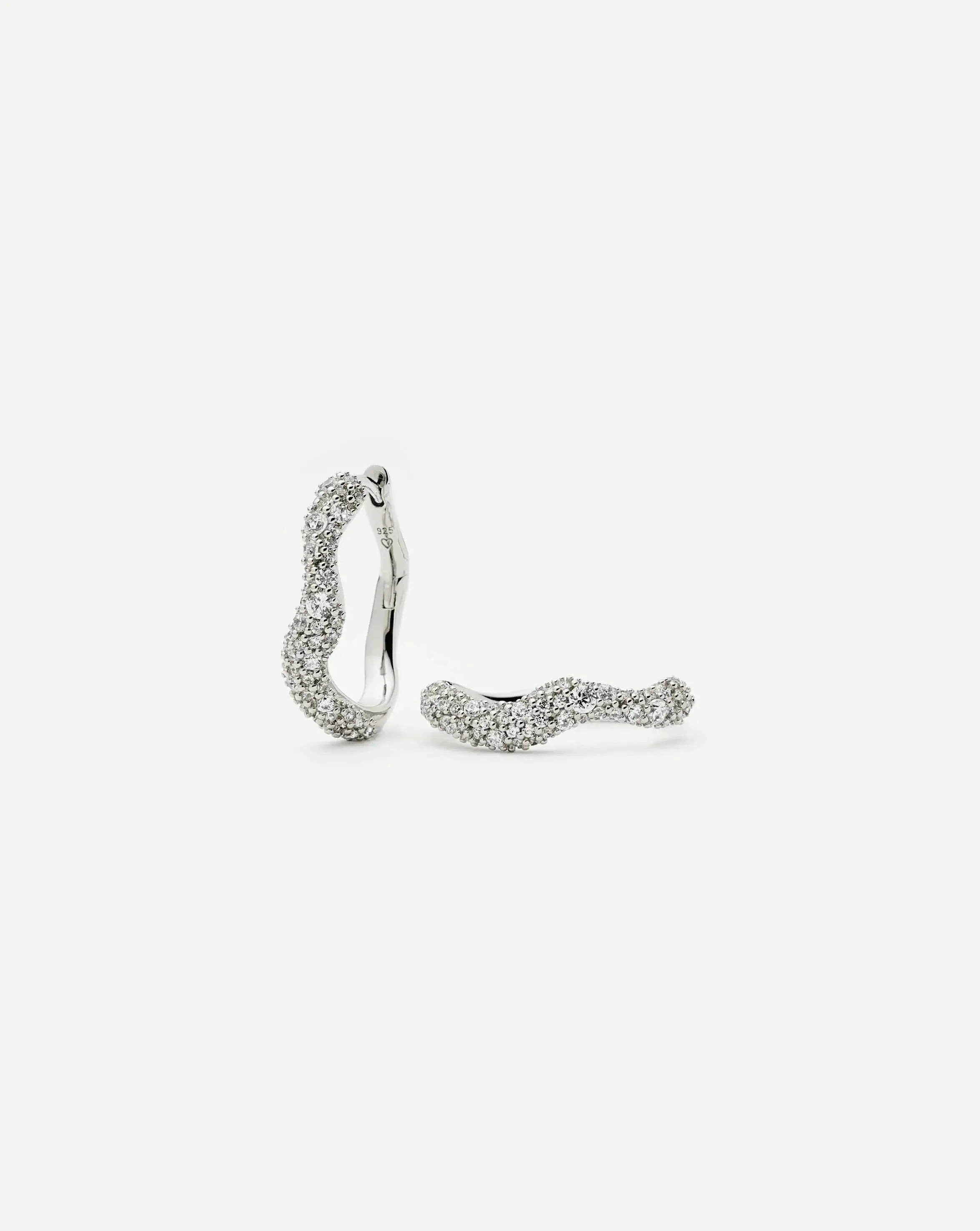 Molten Snow Small Hoop Earrings - 1