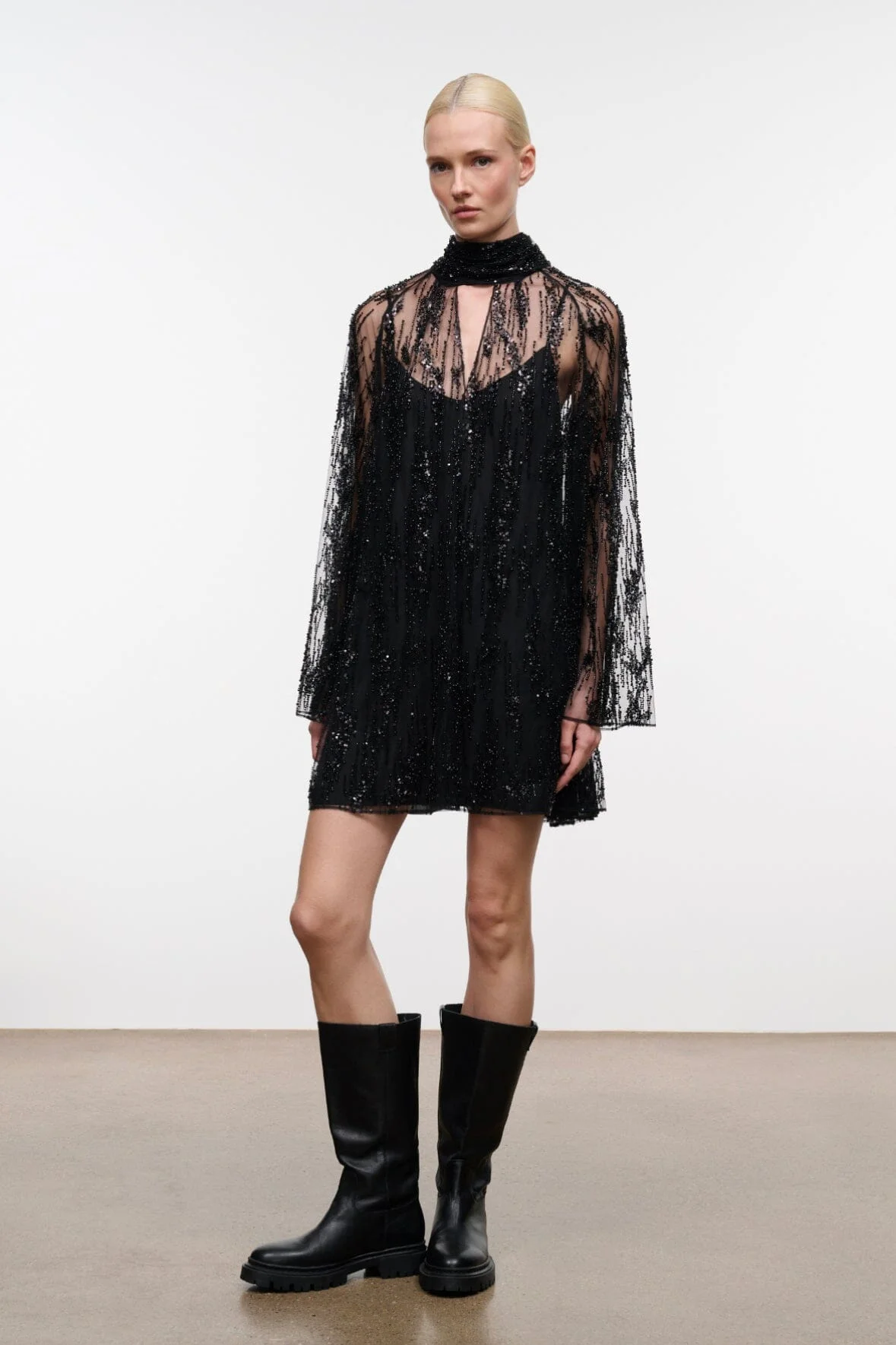 STAUD ESTHER MINI DRESS BLACK - 1