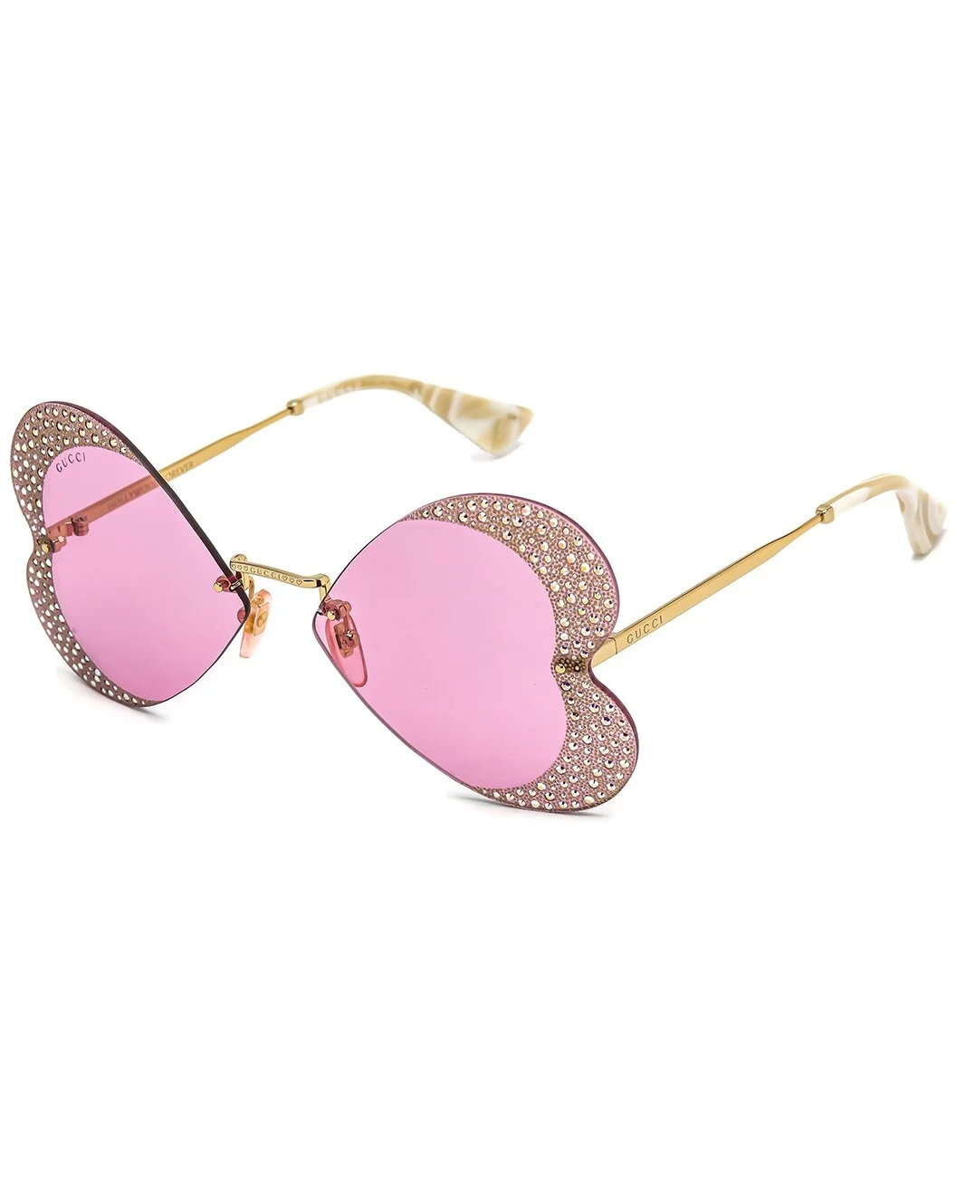 Geometrical-frame sunglasses with crystals - 1