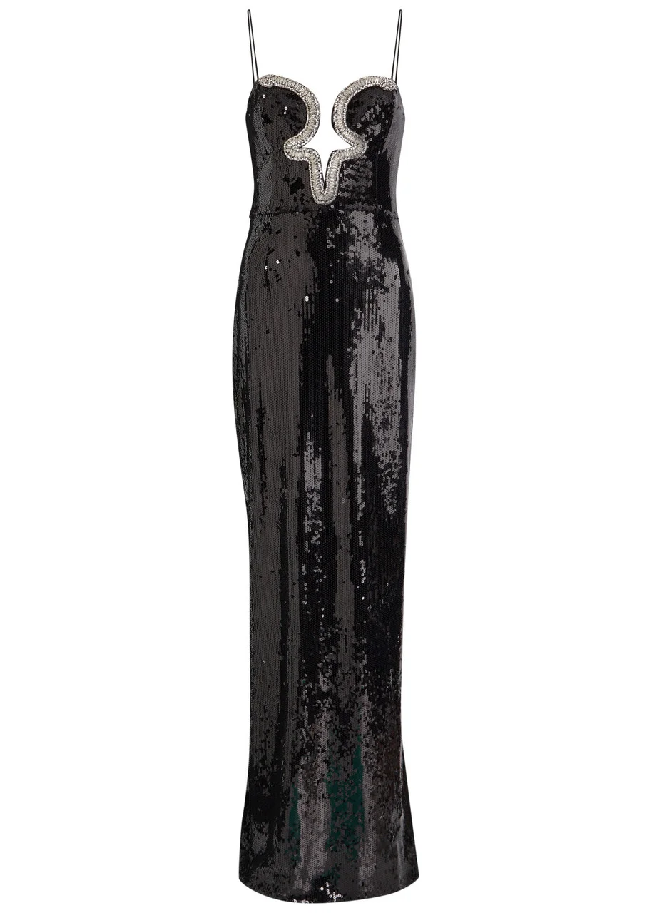 Rebecca Vallance Lyra Embellished Sequin Gown - 1