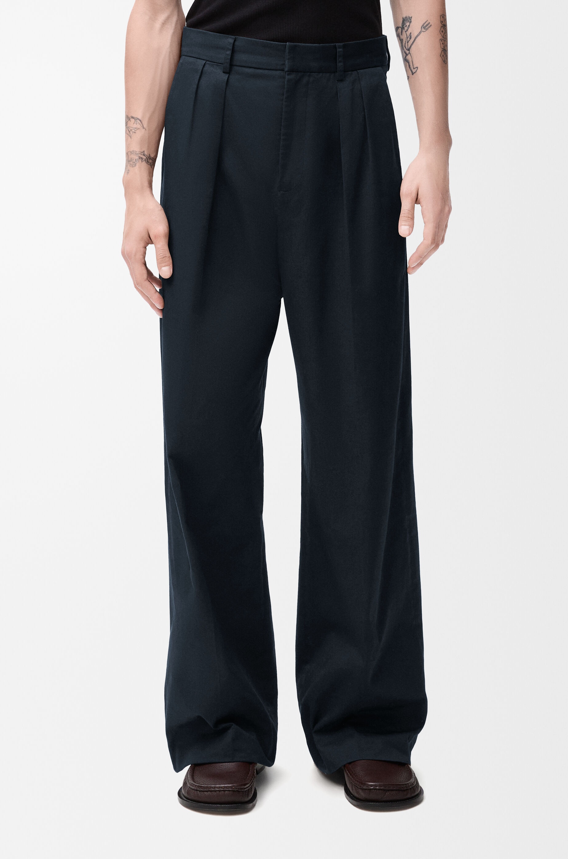 Pleated trousers in cotton - 3