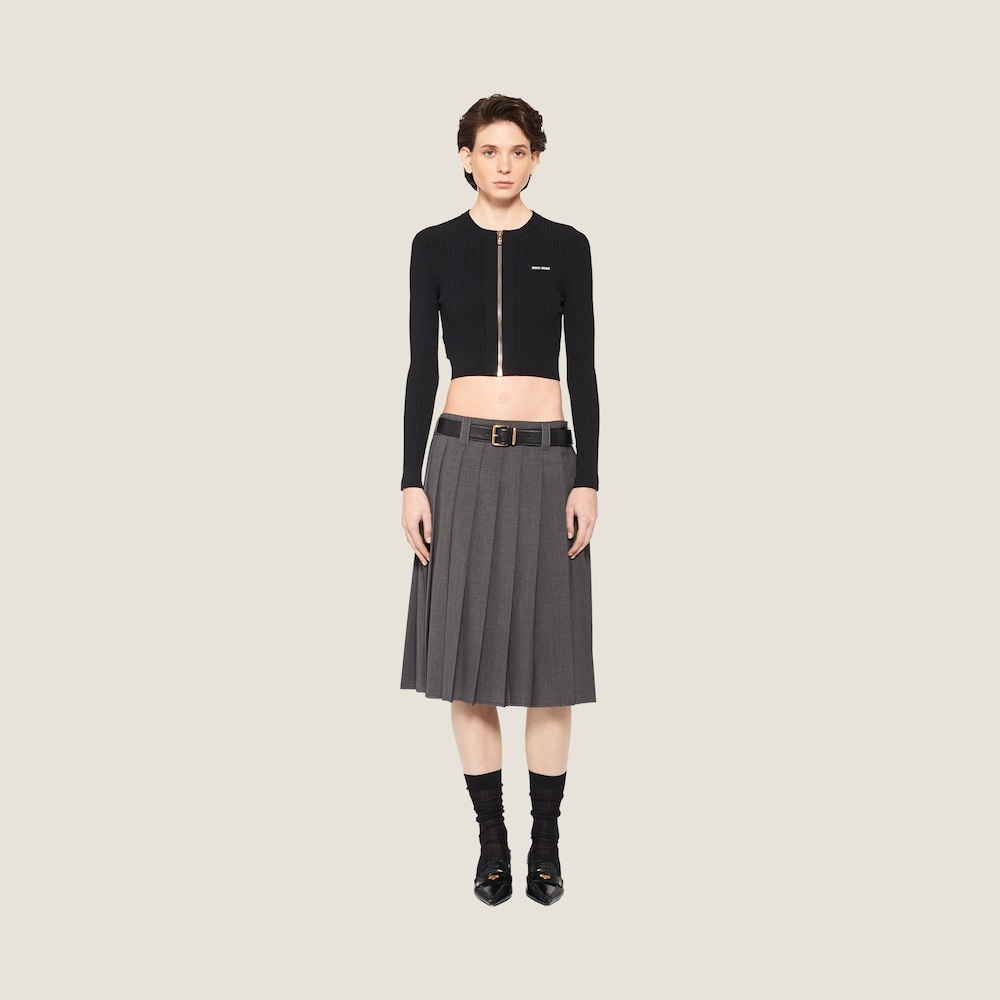 Viscose crew-neck cardigan - 2