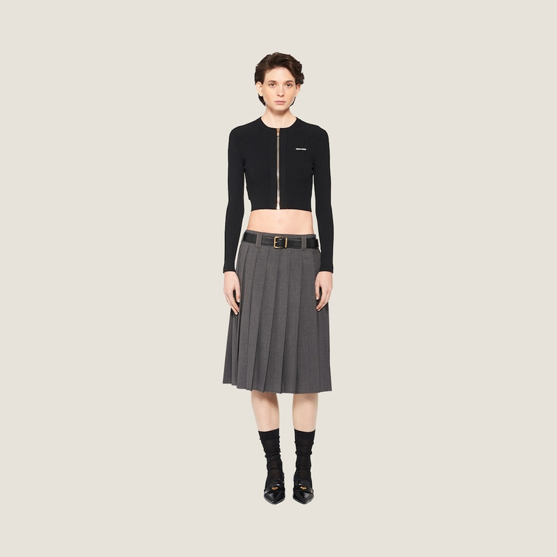 Miu Miu Viscose crew-neck cardigan outlook