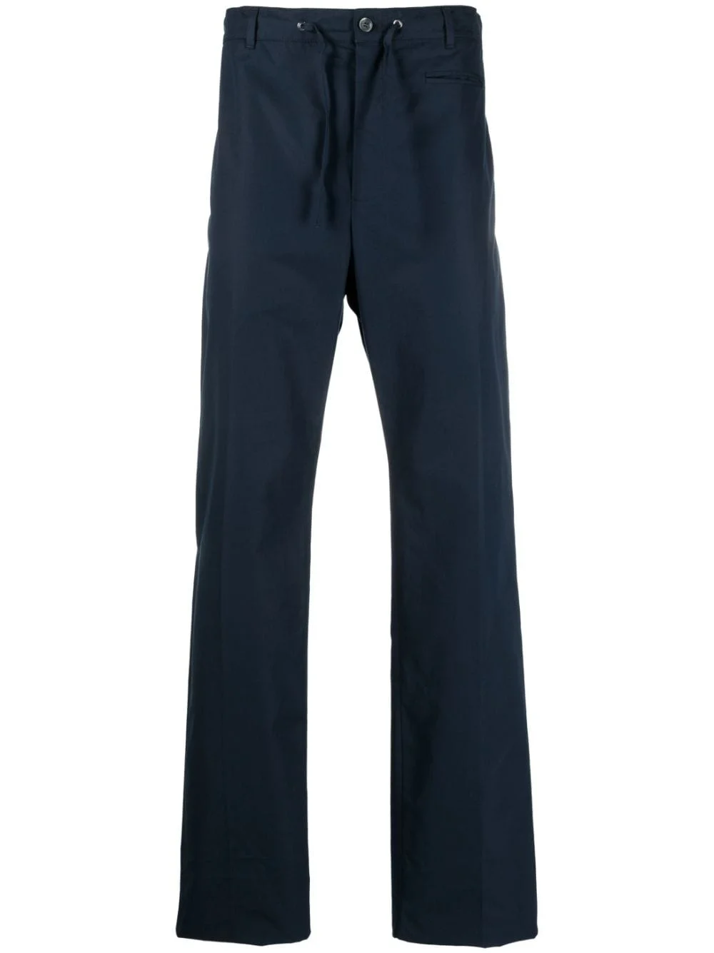 drawstring-waist cotton trousers - 1