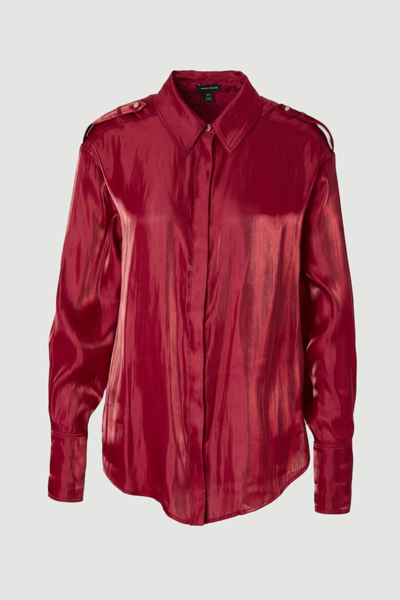 Plus Size Metallic Woven Collared Shirt 4