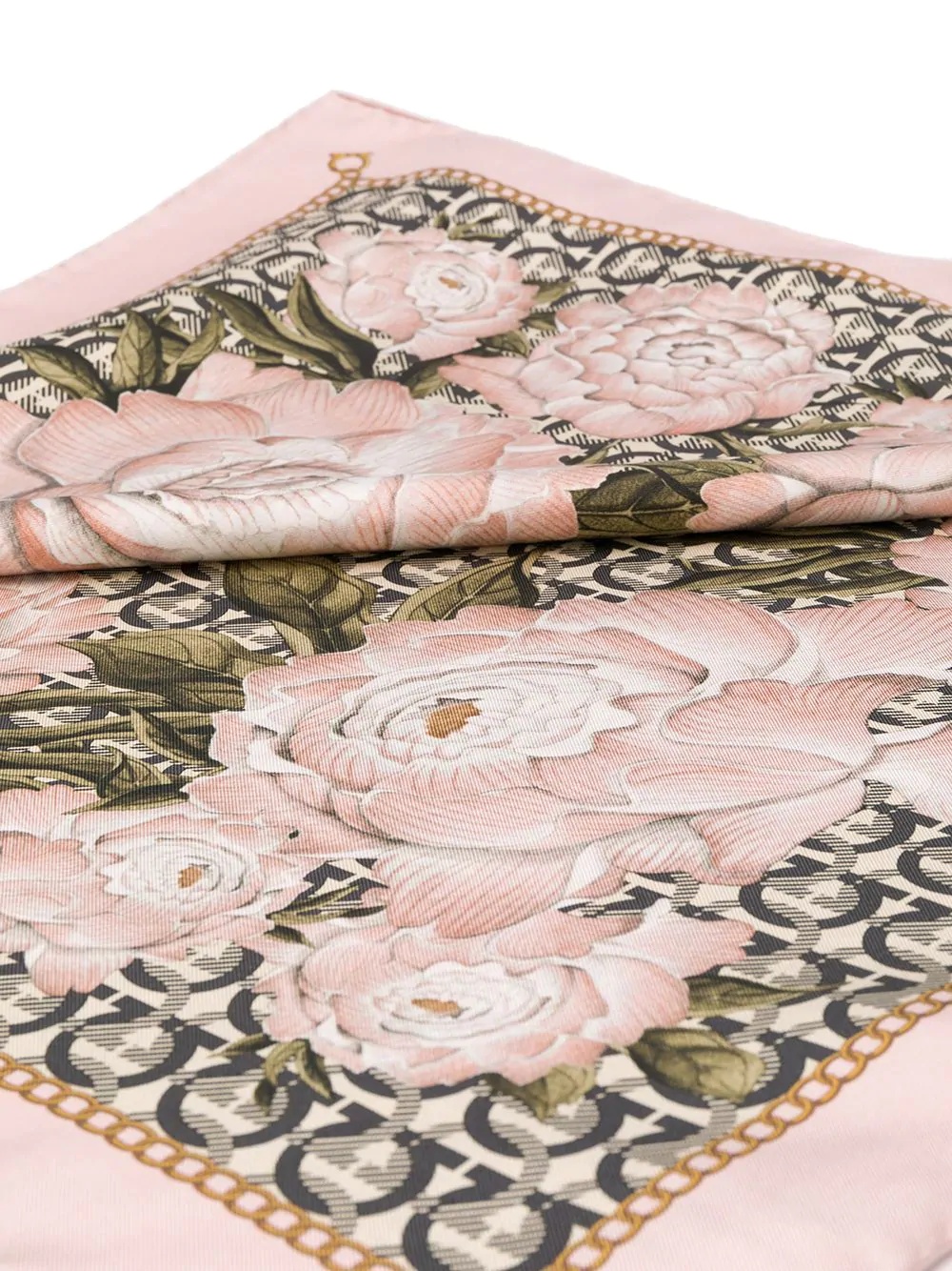 Gancini and peonies print scarf - 3