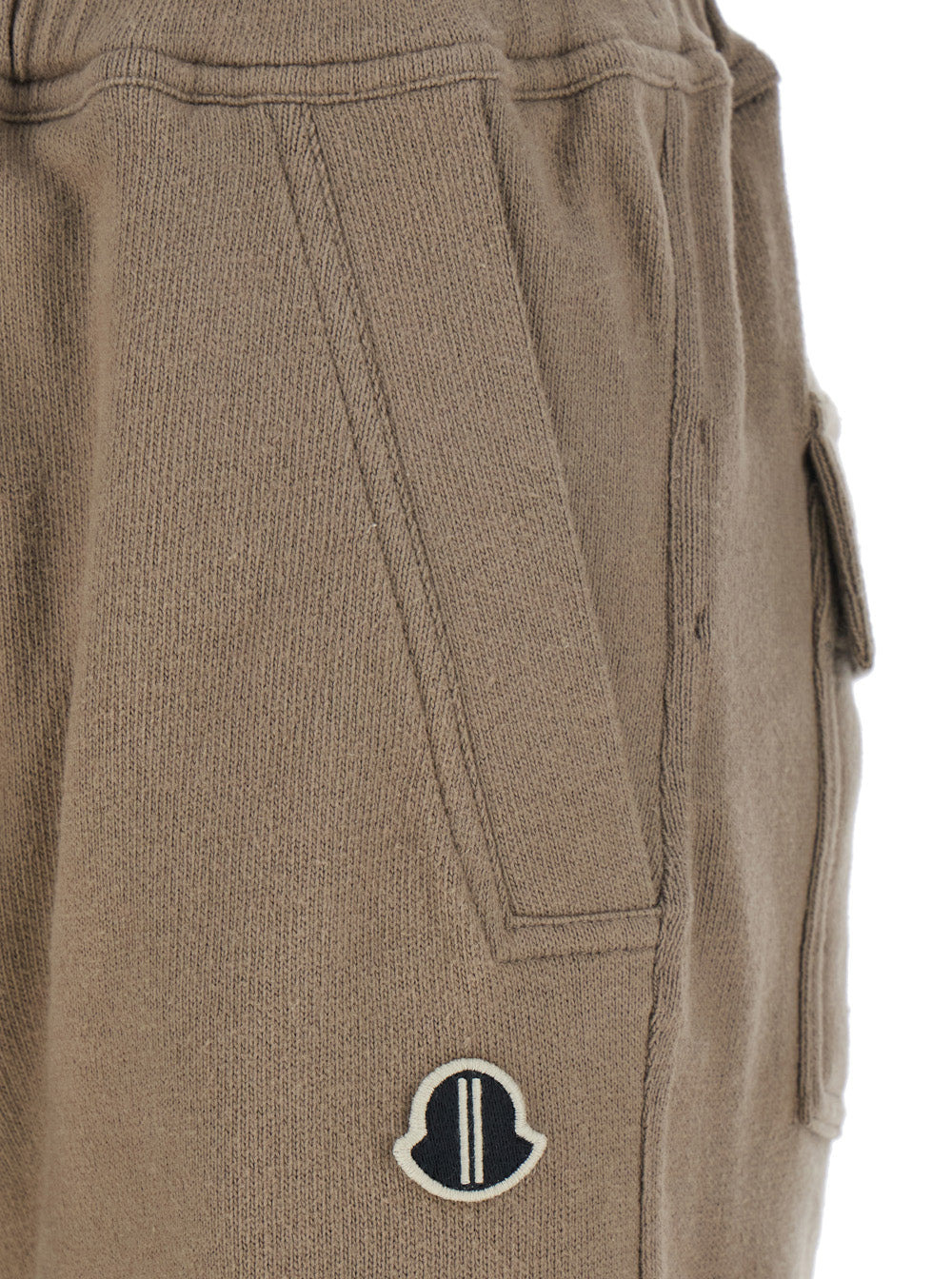 Rick Owens X Moncler Women Beige Joggers With Elastic Drawstring Waist And Logo Patch On The Front I - 3