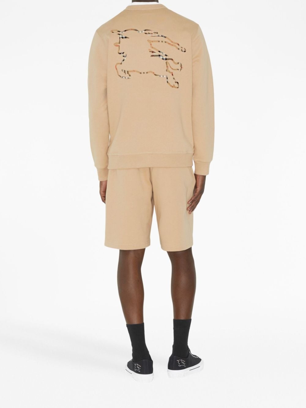 Equestrian-Knight outline cotton sweatshirt - 4