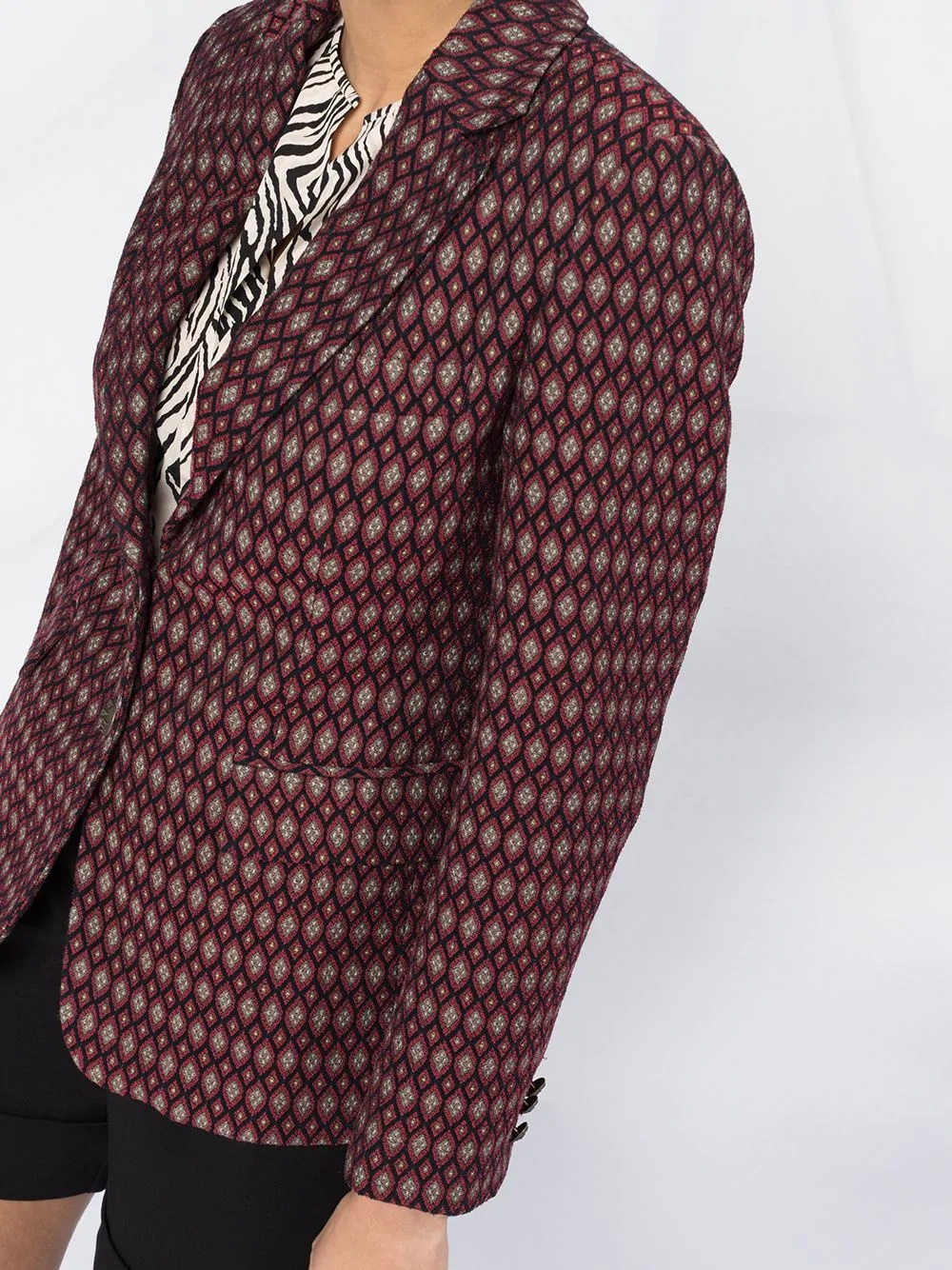 geometric print blazer - 5