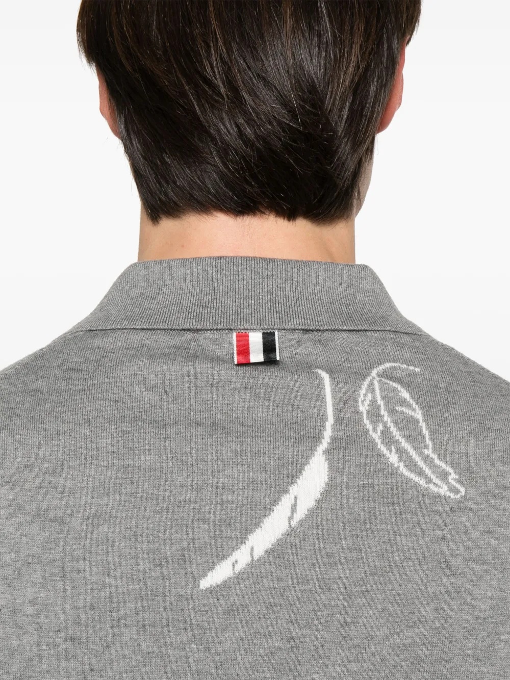 THOM BROWNE - Men Feather Jersey Intasia Ss Polo - 3