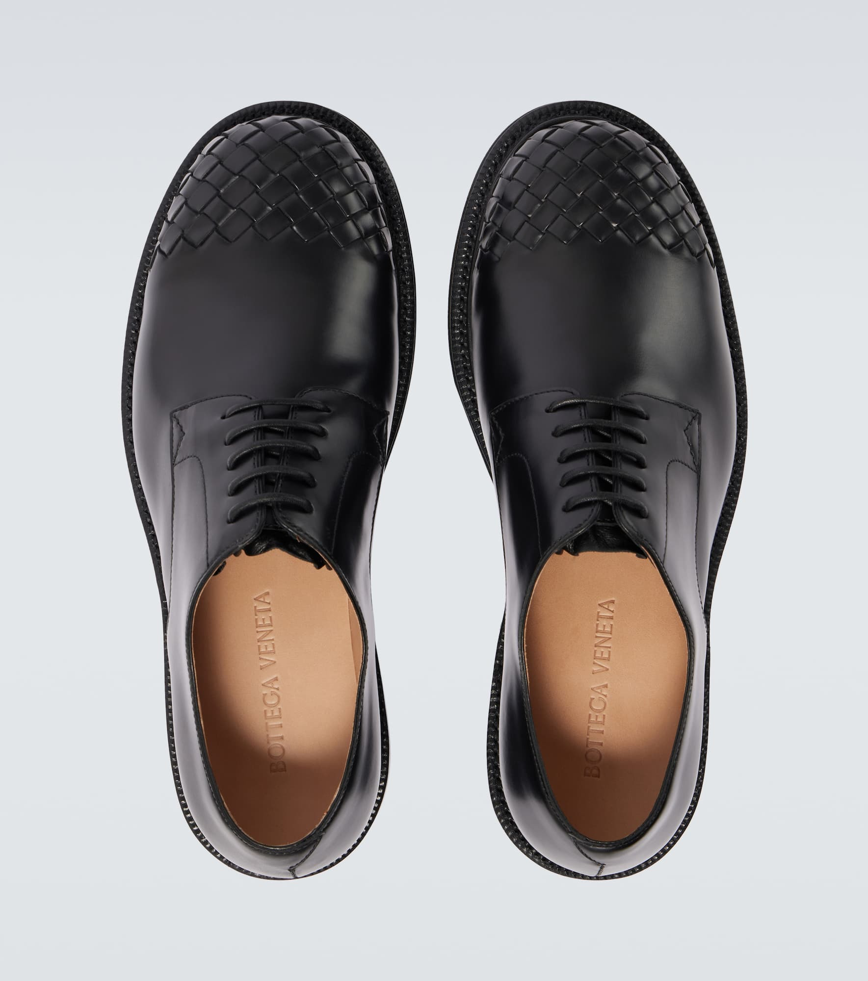 Intrecciato leather derby shoes - 4