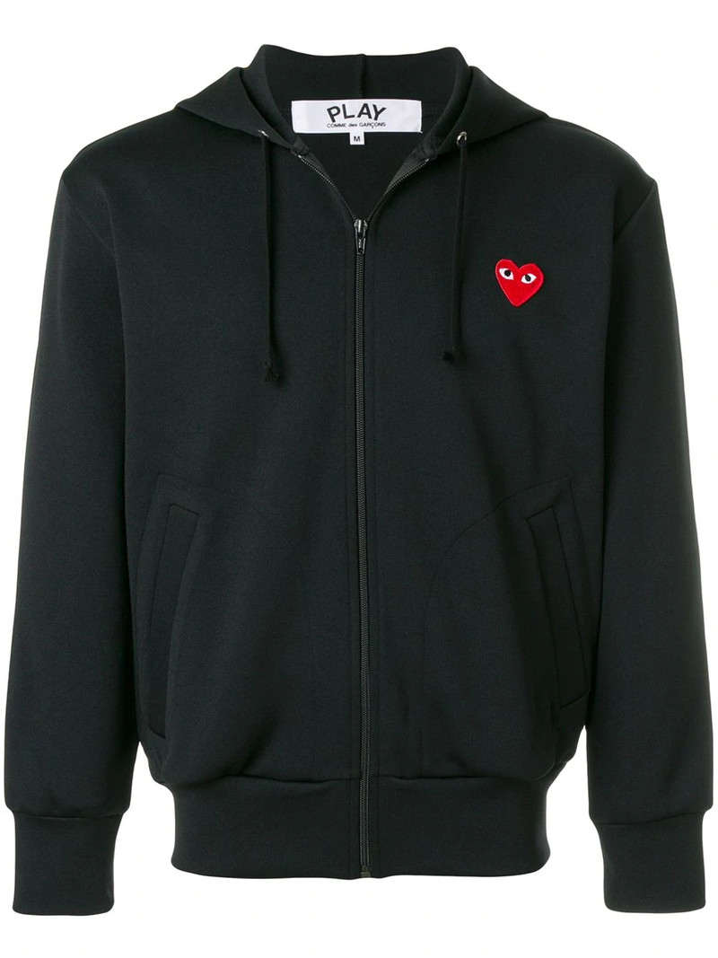 heart-patch zip-up hoodie 1