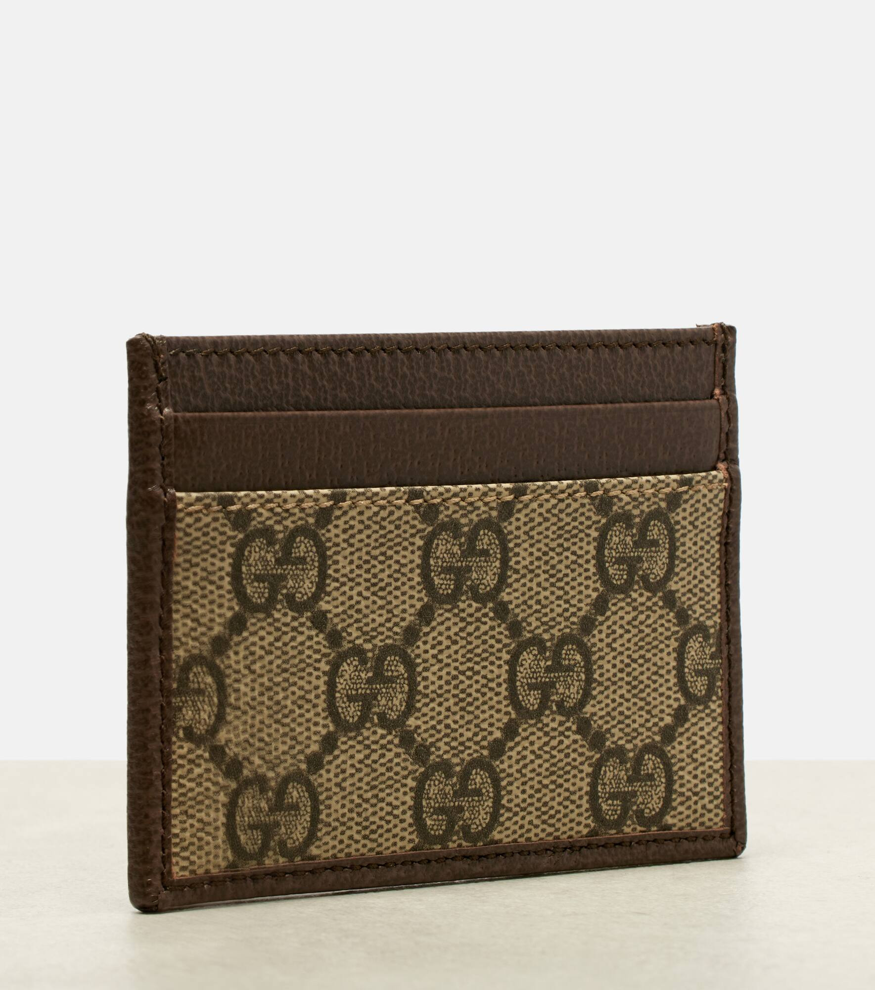 Ophidia leather-trimmed card holder - 3