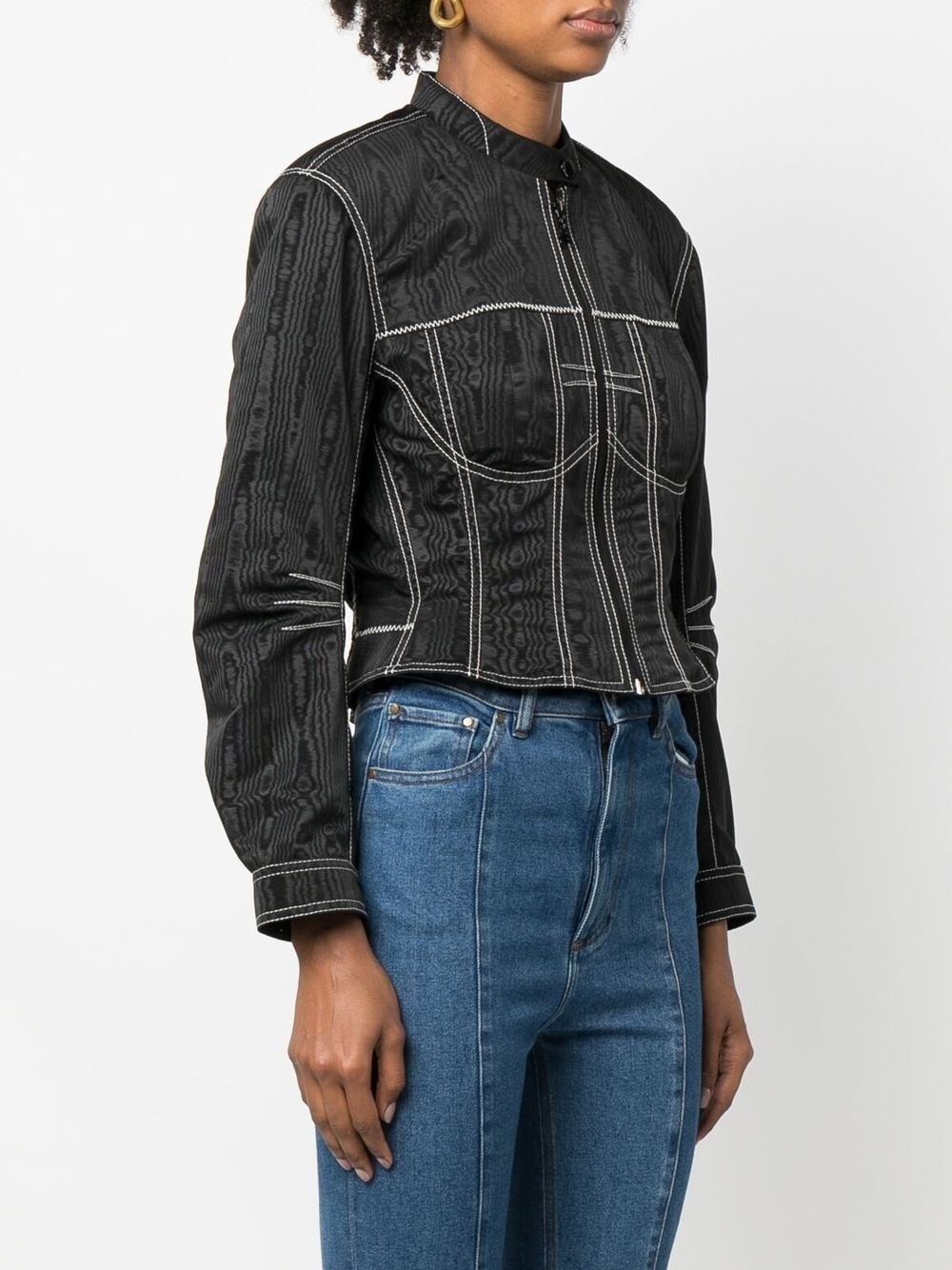 moiré-effect fitted jacket - 3