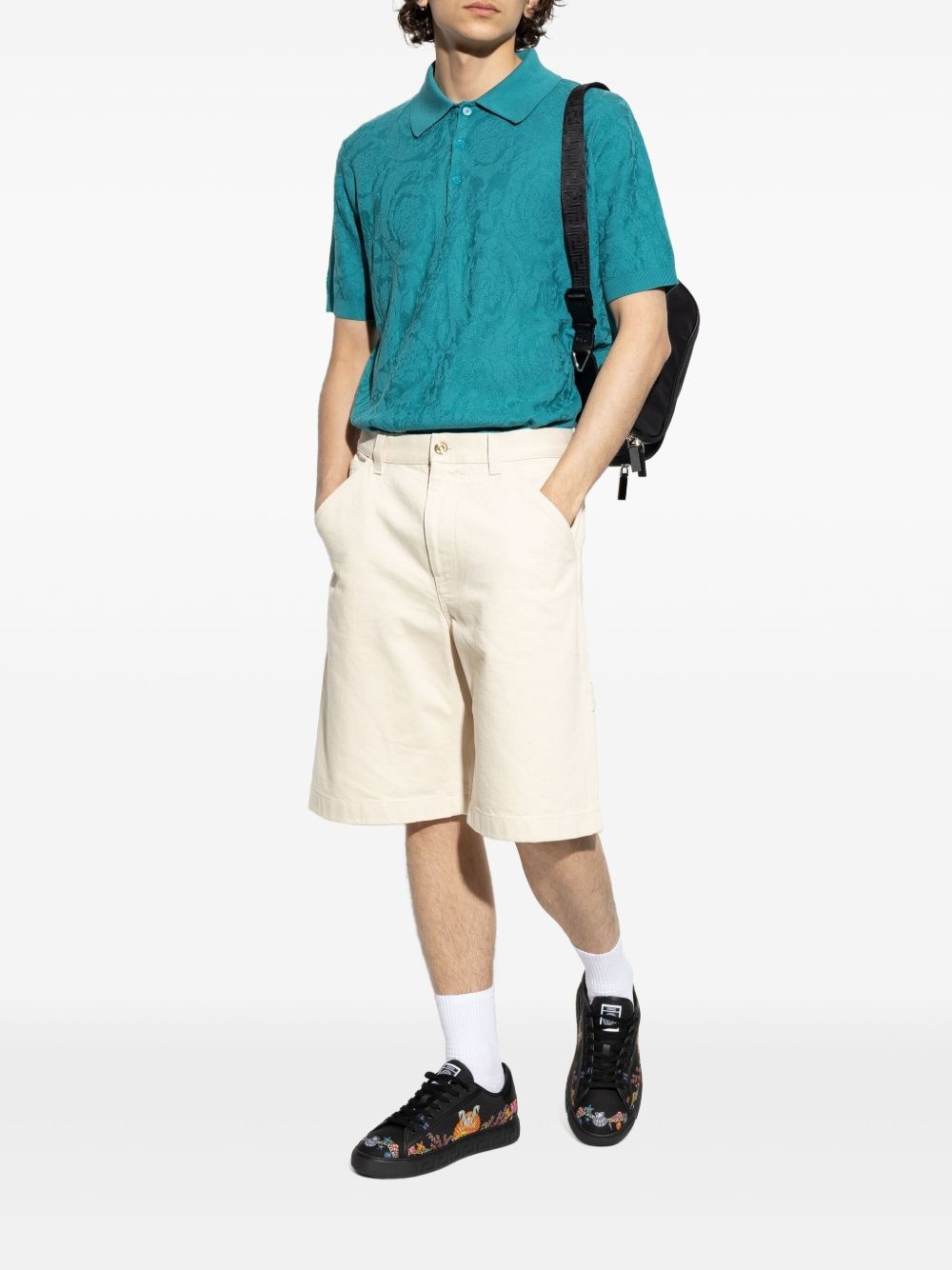 Barocco-jacquard polo shirt - 2