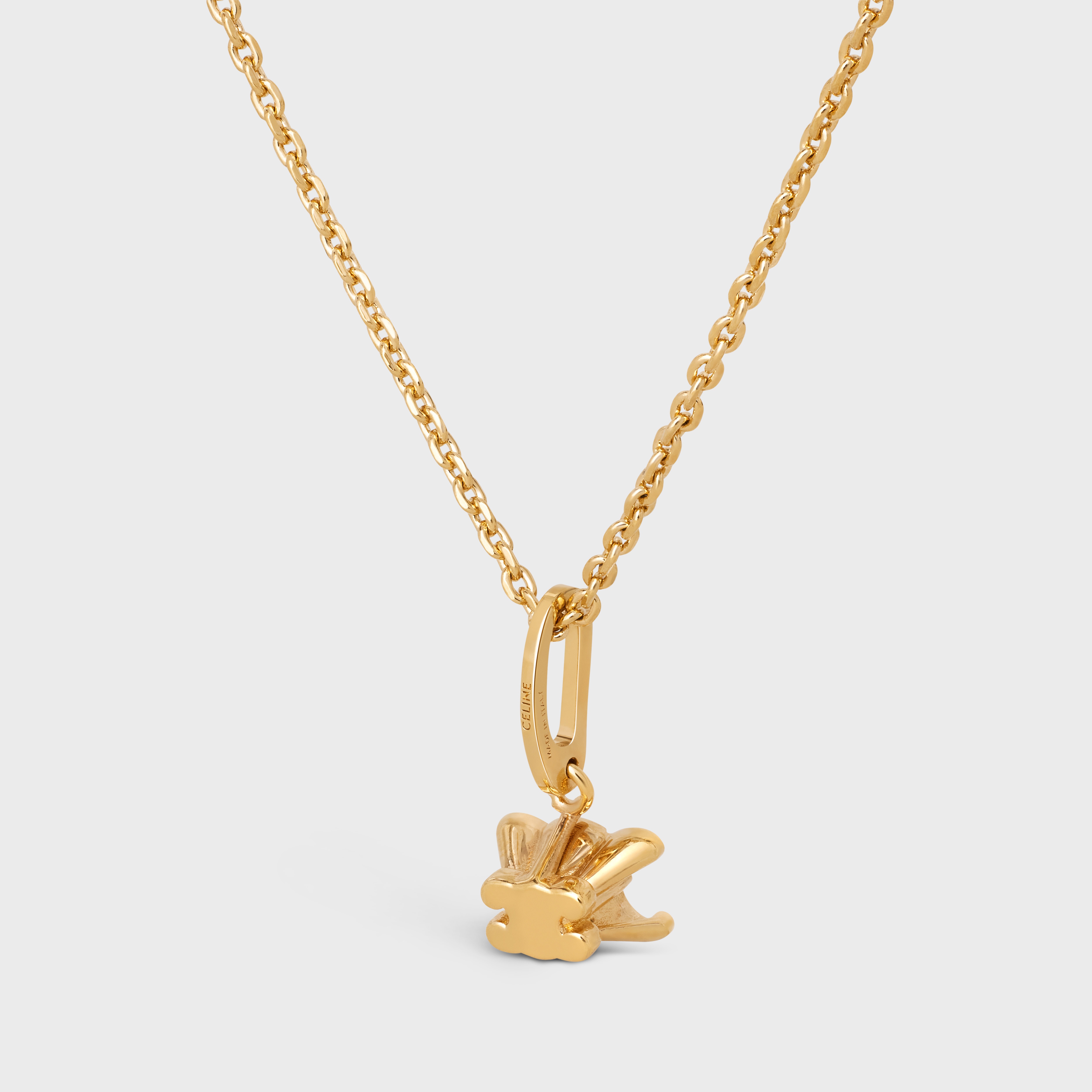 Triomphe Solitaire Necklace in Brass with Gold Finish - 4