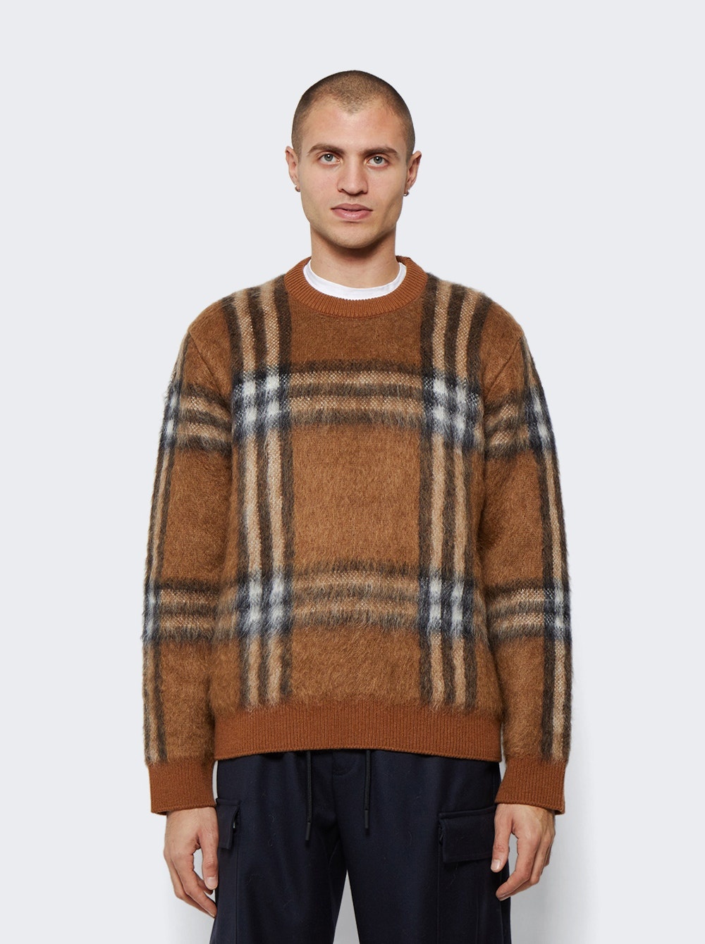 Denver Sweater Dark Birch Brown Check - 3