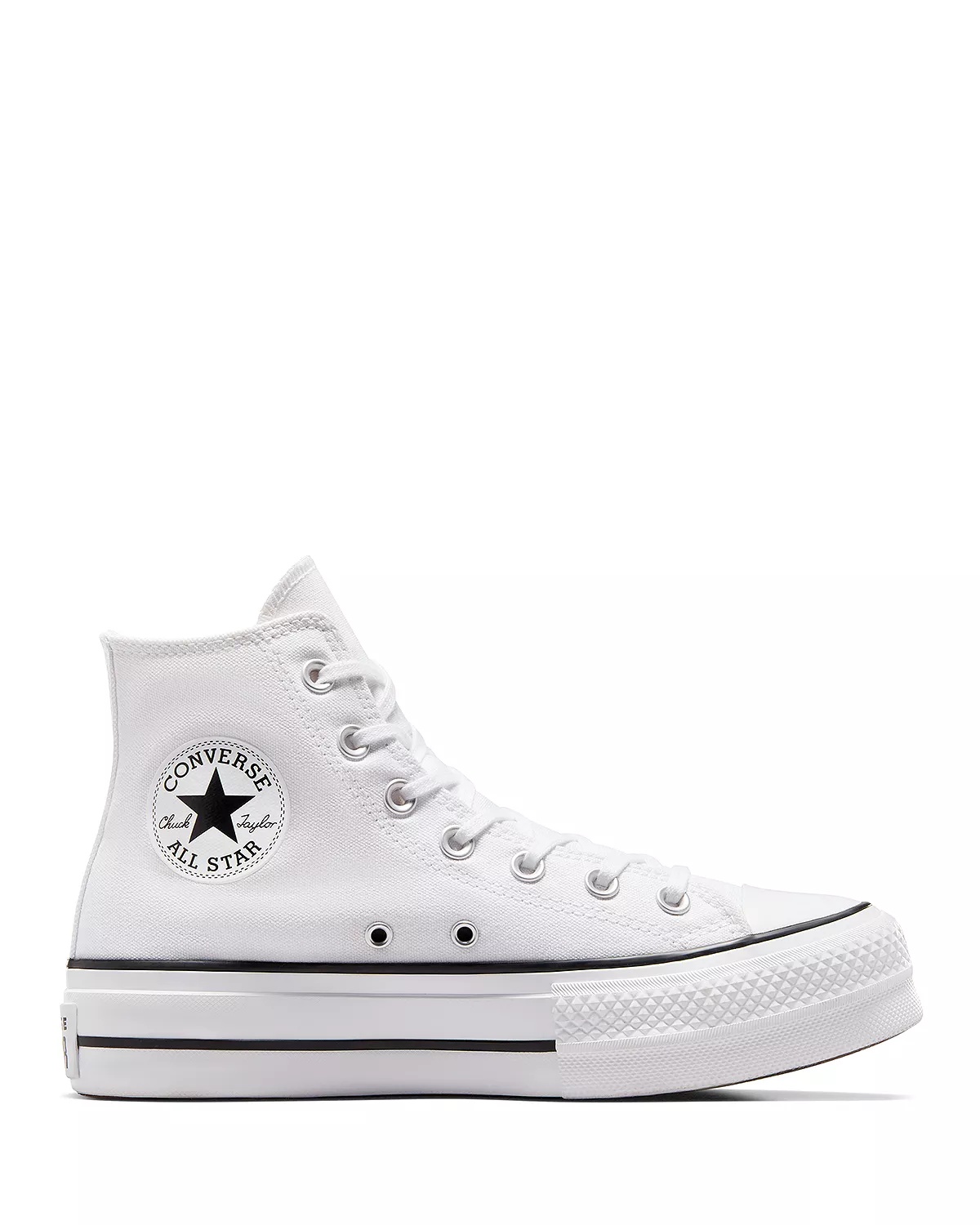 Women's Chuck Taylor All Star Hi Top Black & White Platform Sneakers - 2