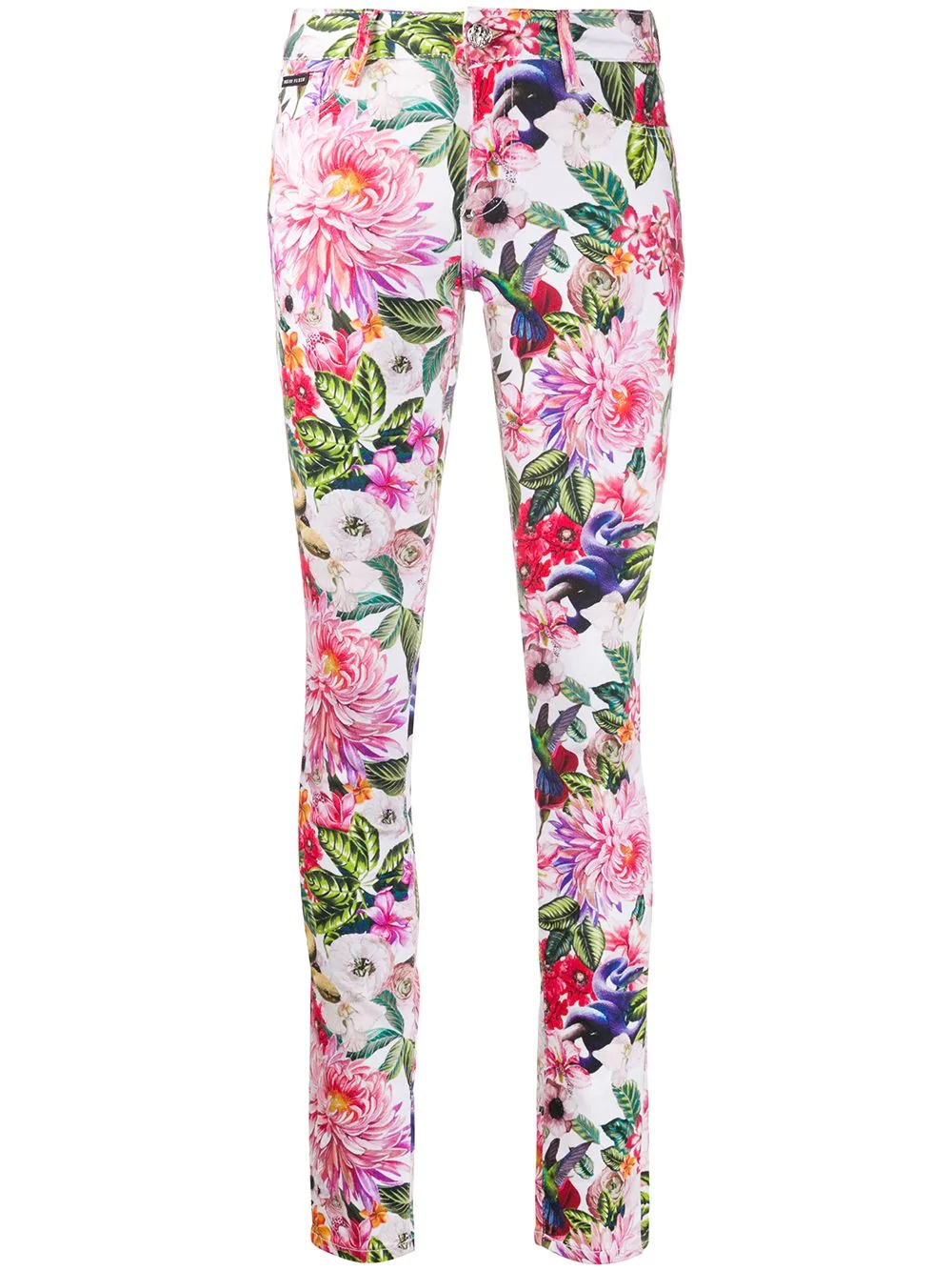 floral-print skinny jeans - 1