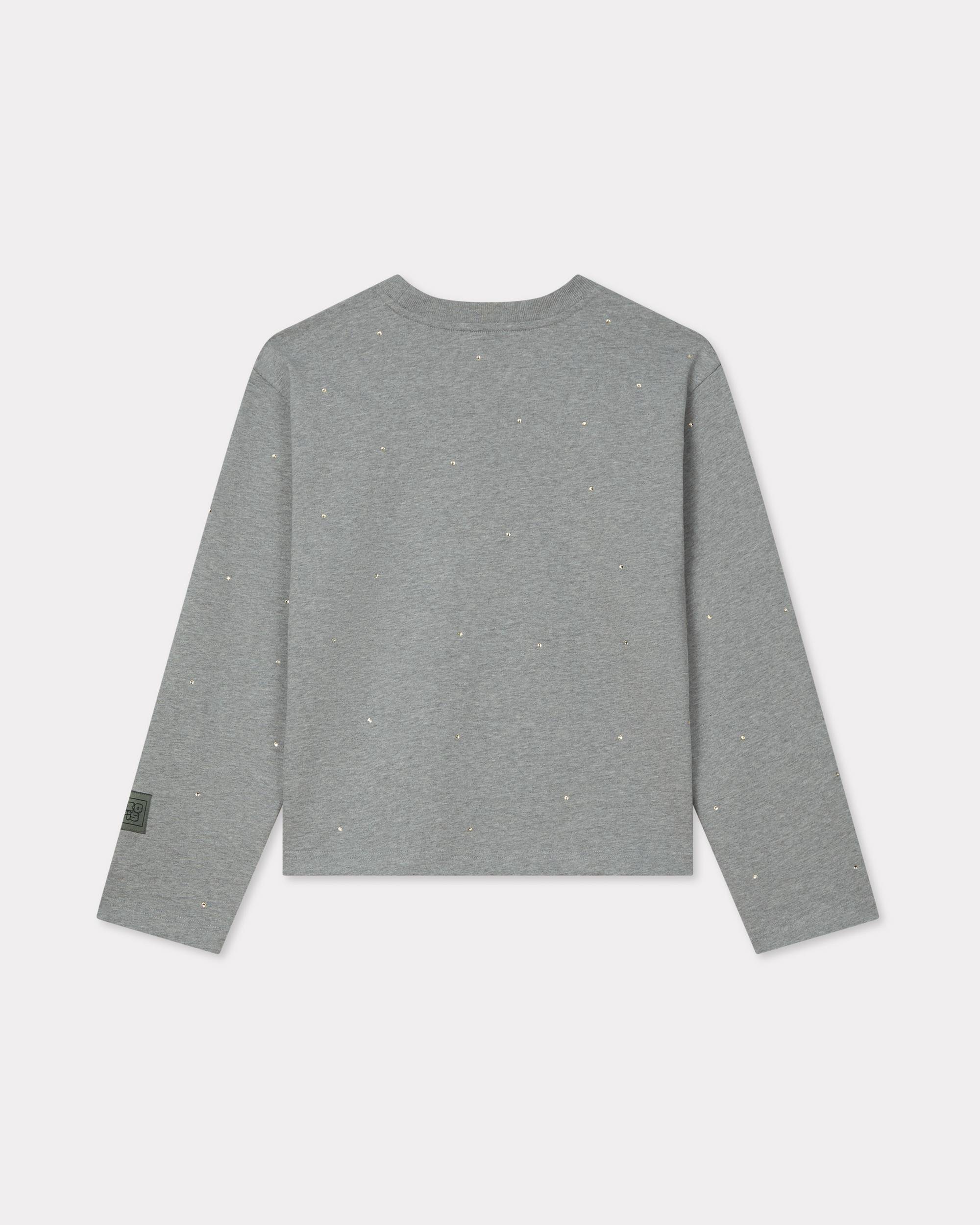 'KENZO Elephant Logo' strass embroidered long sleeve T-shirt - 2