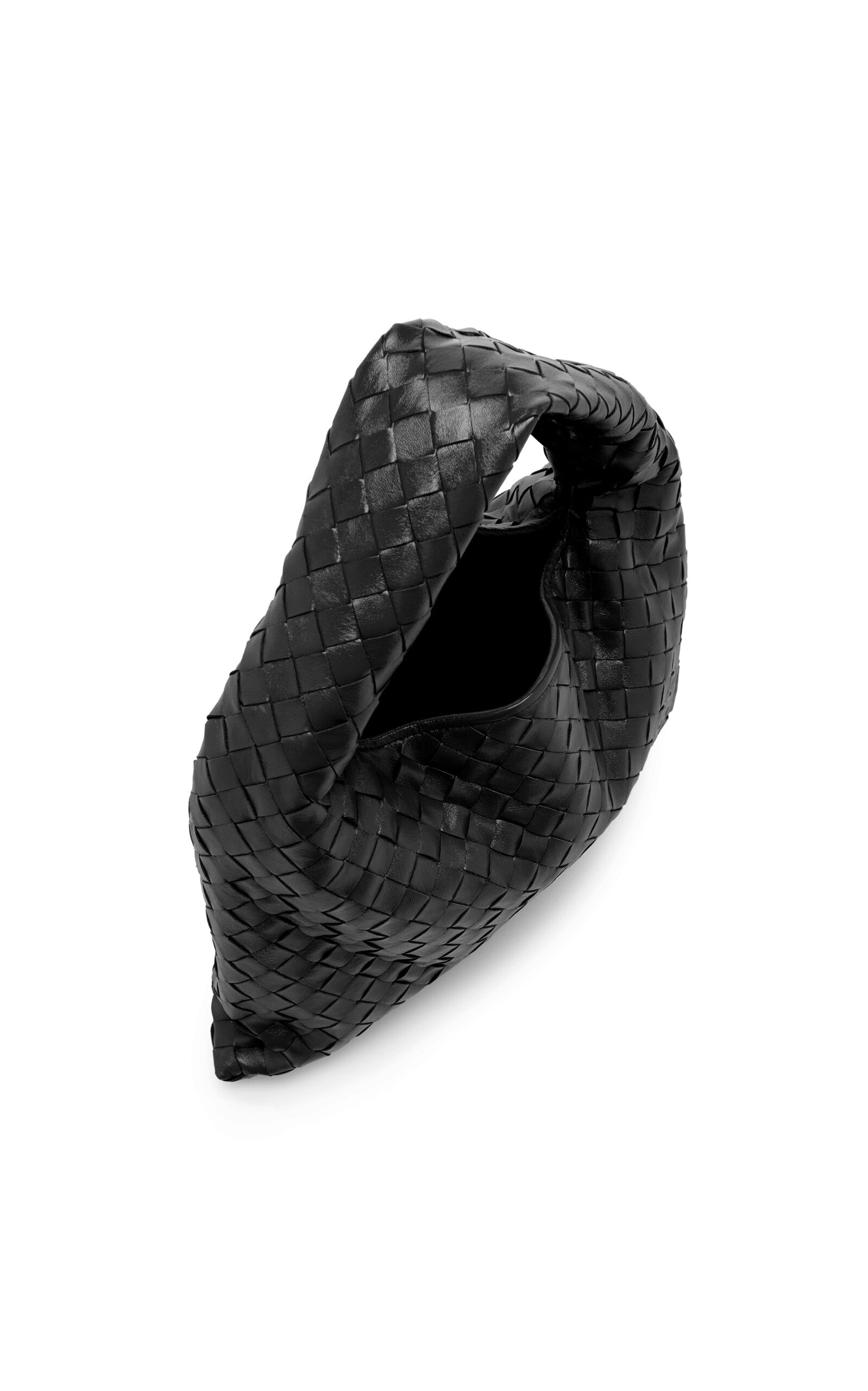 Small Hop Intrecciato Leather Bag black - 6