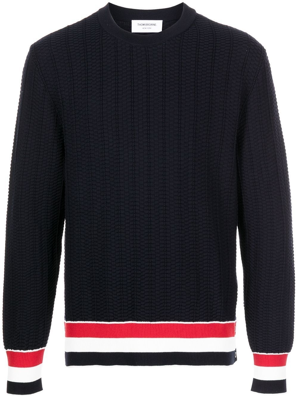 stripe-trim jumper - 1