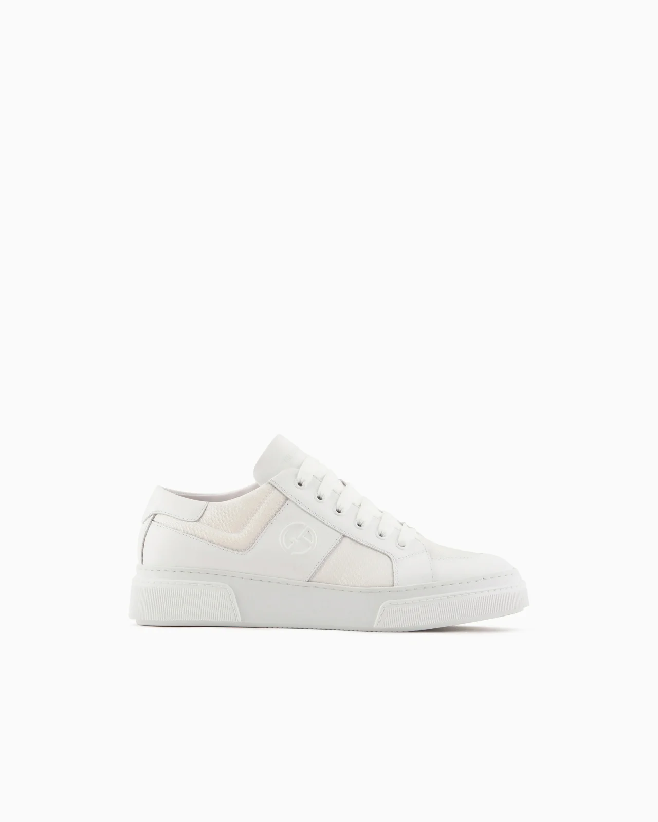 Leather and fabric sneakers - 1
