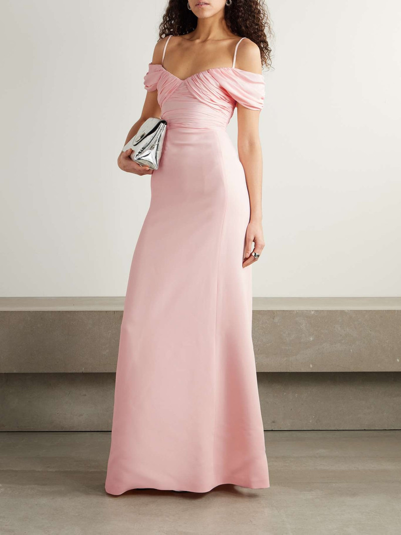 GIAMBATTISTA VALLI Cold-shoulder gathered crepe gown Blush outlook