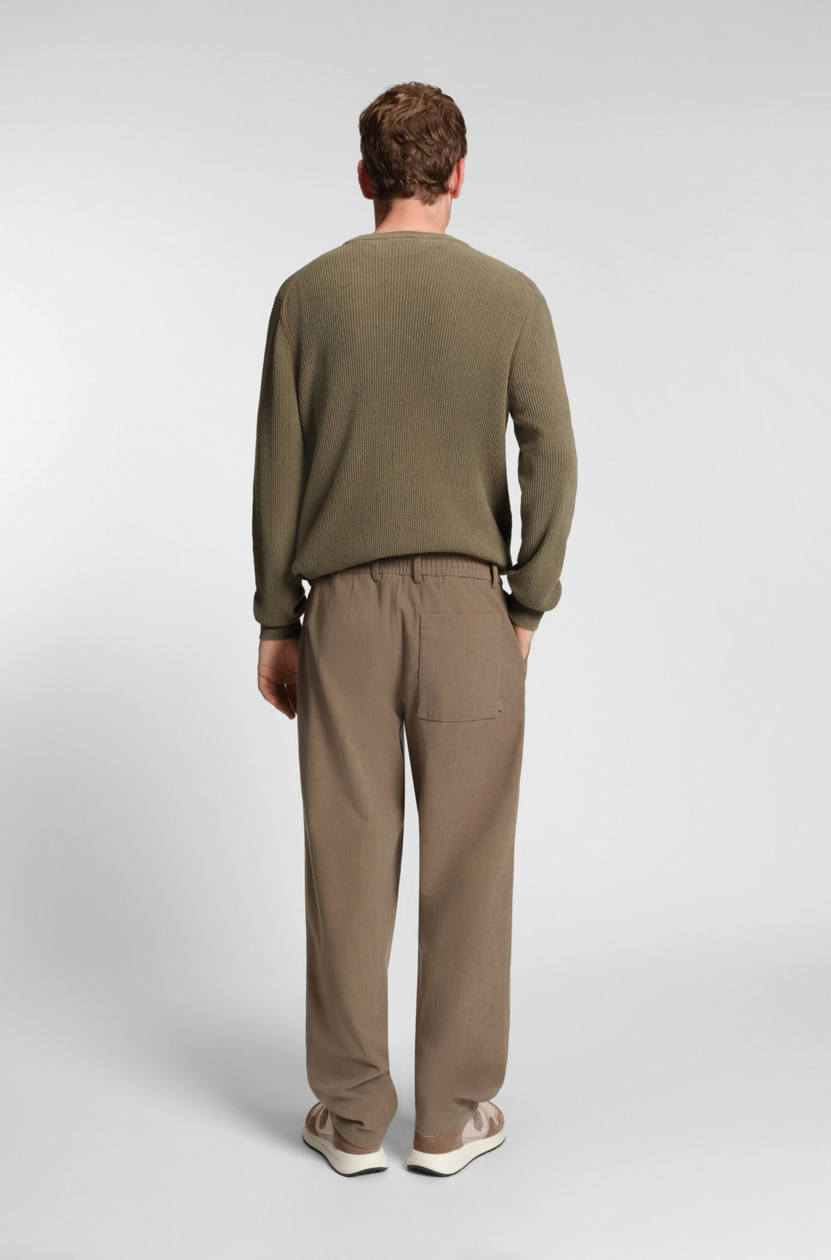 REGULAR-FIT SWEATER WITH CORDUROY RIB - 5