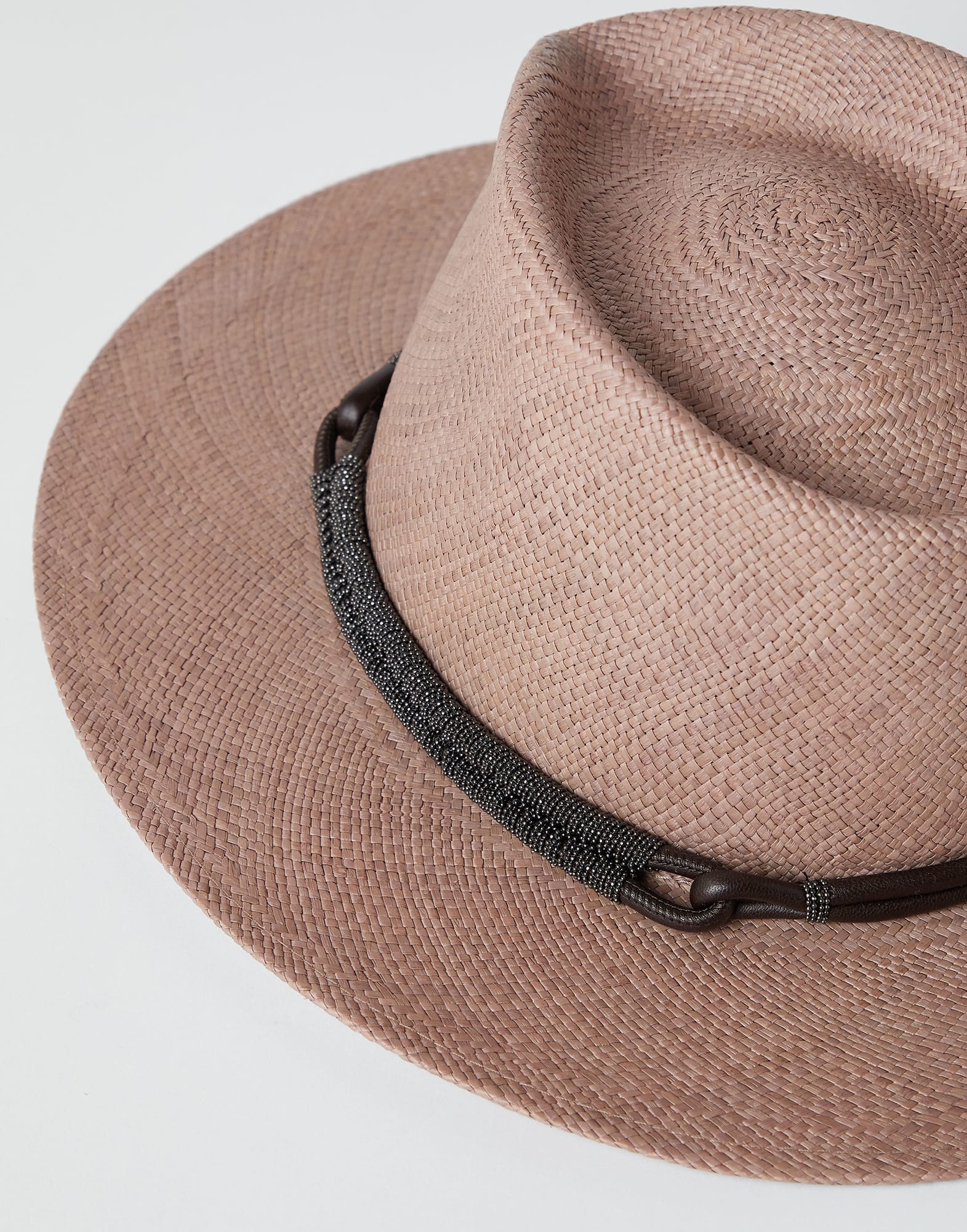 Straw fedora with leather and monili band - 2