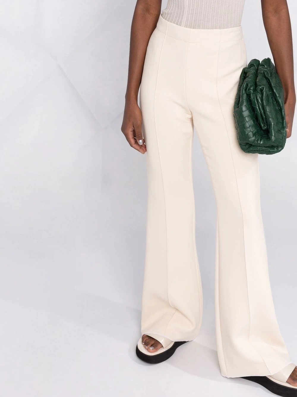high-waist flared trousers - 5