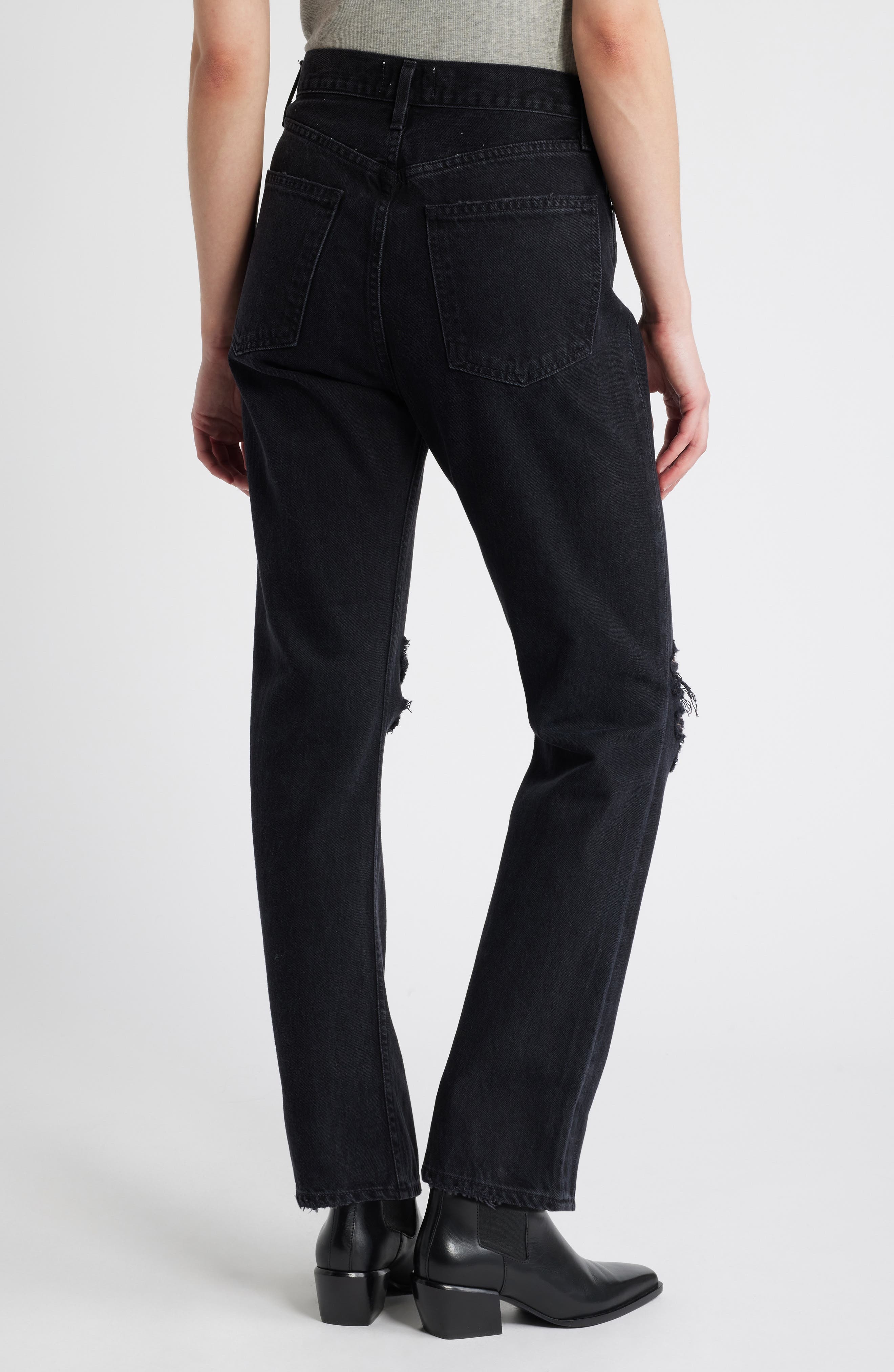 AGOLDE '90s Pinch Waist Ripped High Waist Straight Leg Jeans in Fuse at Nordstrom - 2