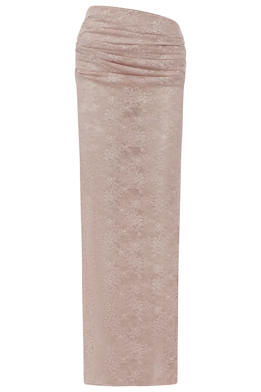 Lace Tucked Column Skirt - 1
