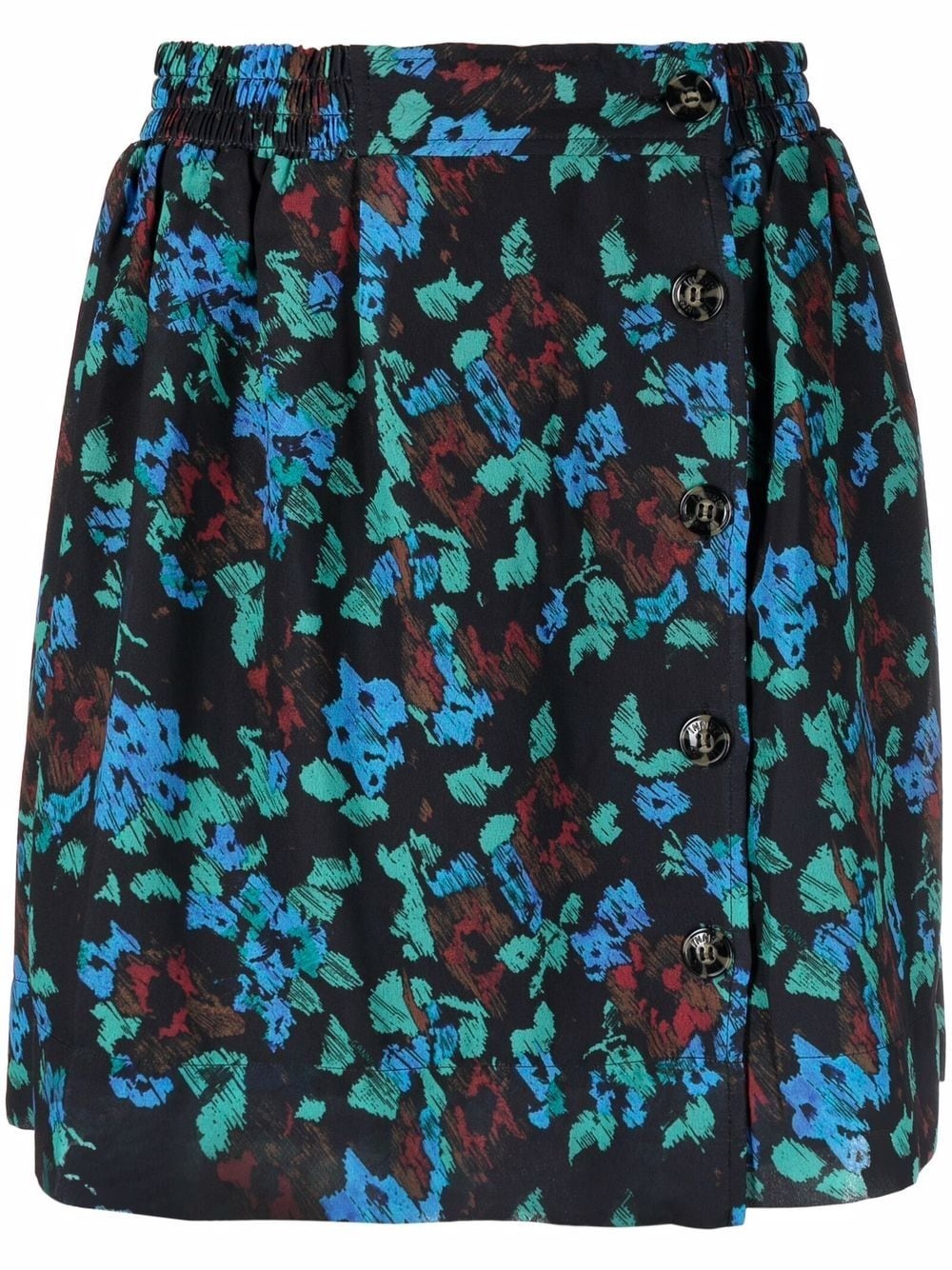 floral-print buttoned skirt - 1