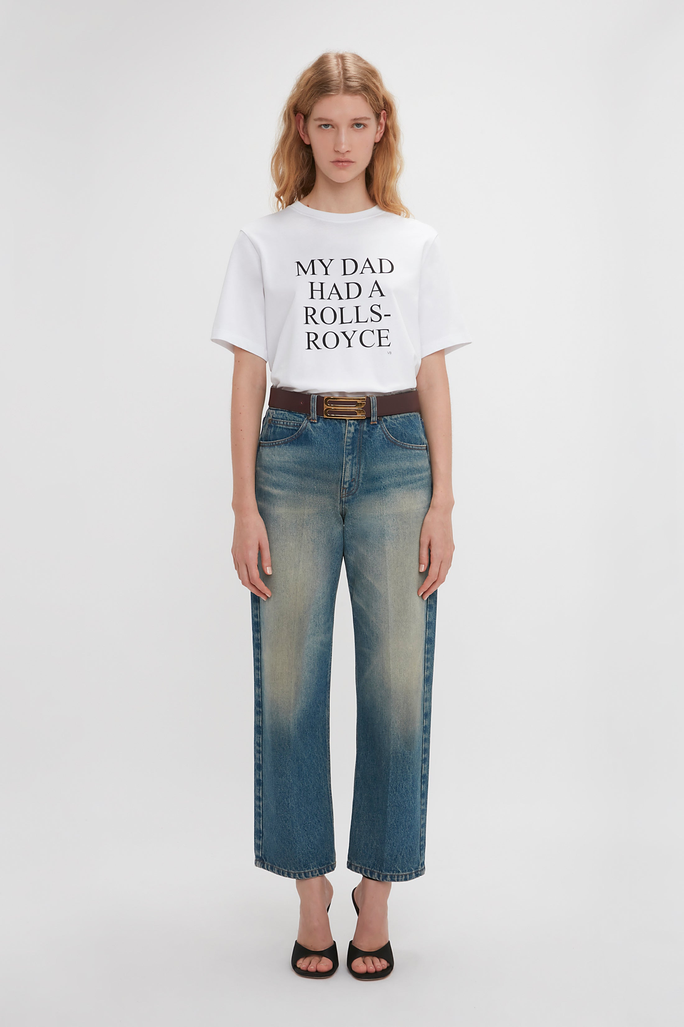 Exclusive 'My Dad Had A Rolls-Royce' Slogan T-Shirt In White - 2
