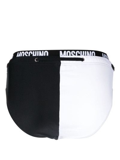 Moschino logo-waistband drawstring swim trunks outlook